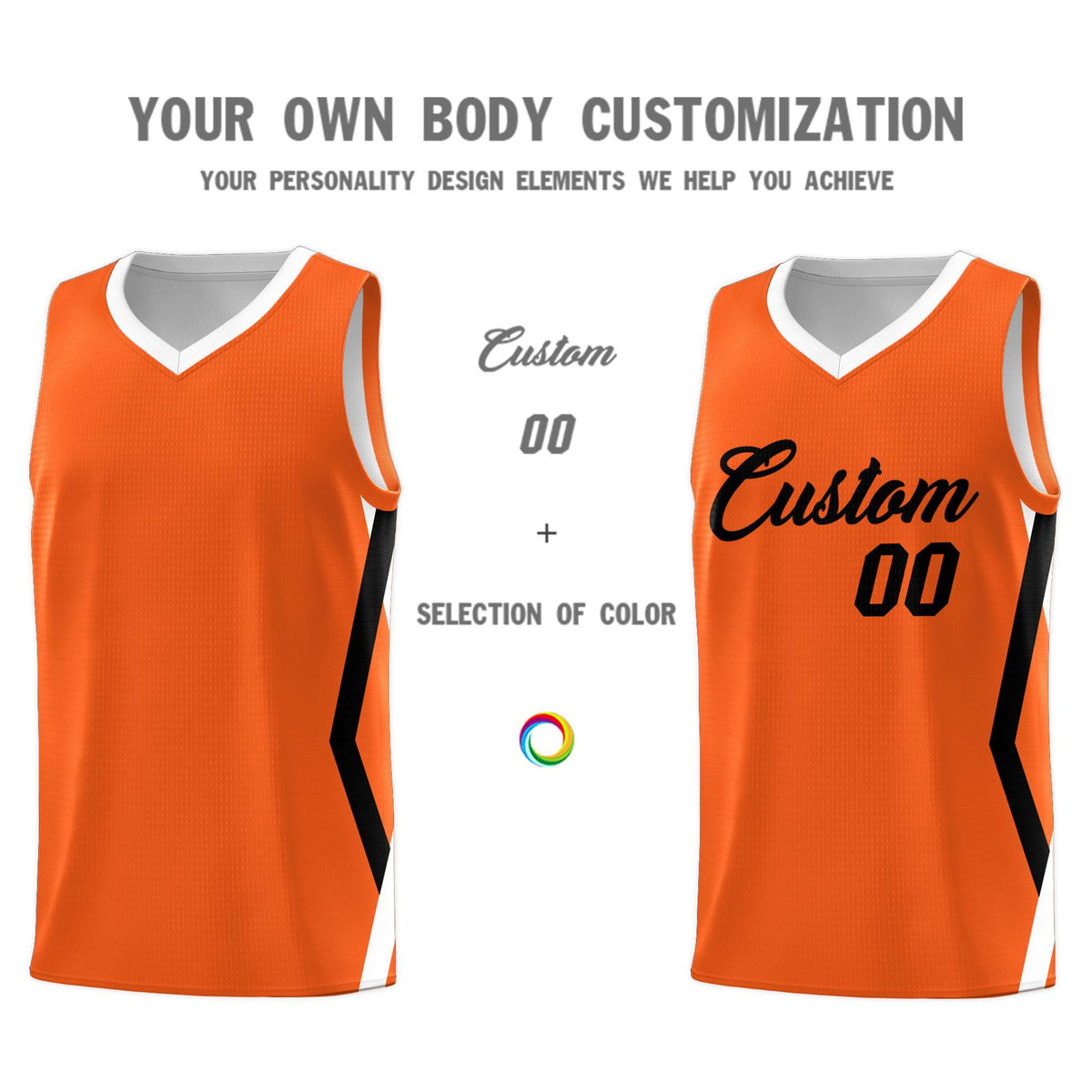 Custom Orange Side Rhombus Graffiti Pattern Kits Basketball Jersey|KXKSHOP