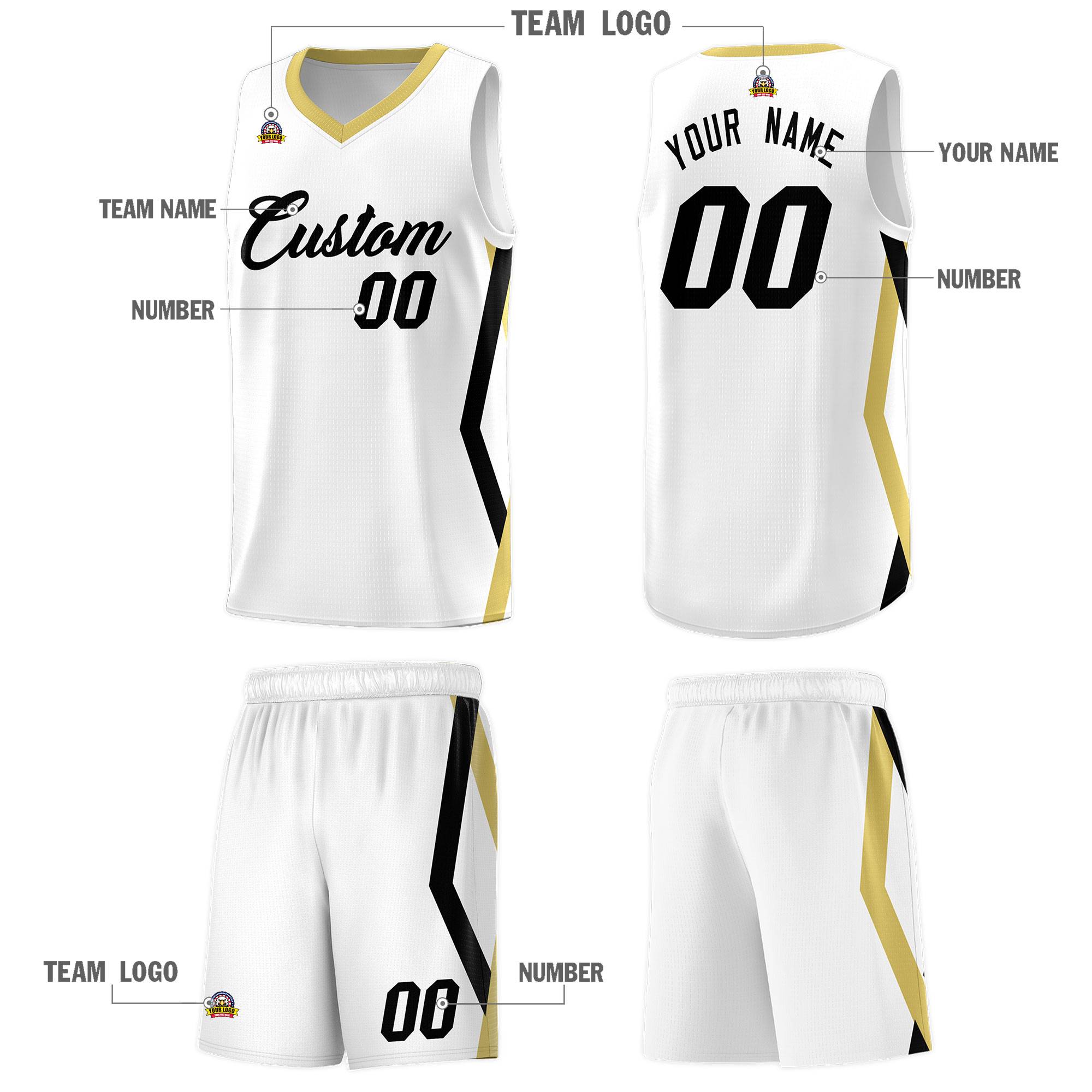 Custom White Side Rhombus Graffiti Pattern Kits Basketball Jersey|KXKSHOP