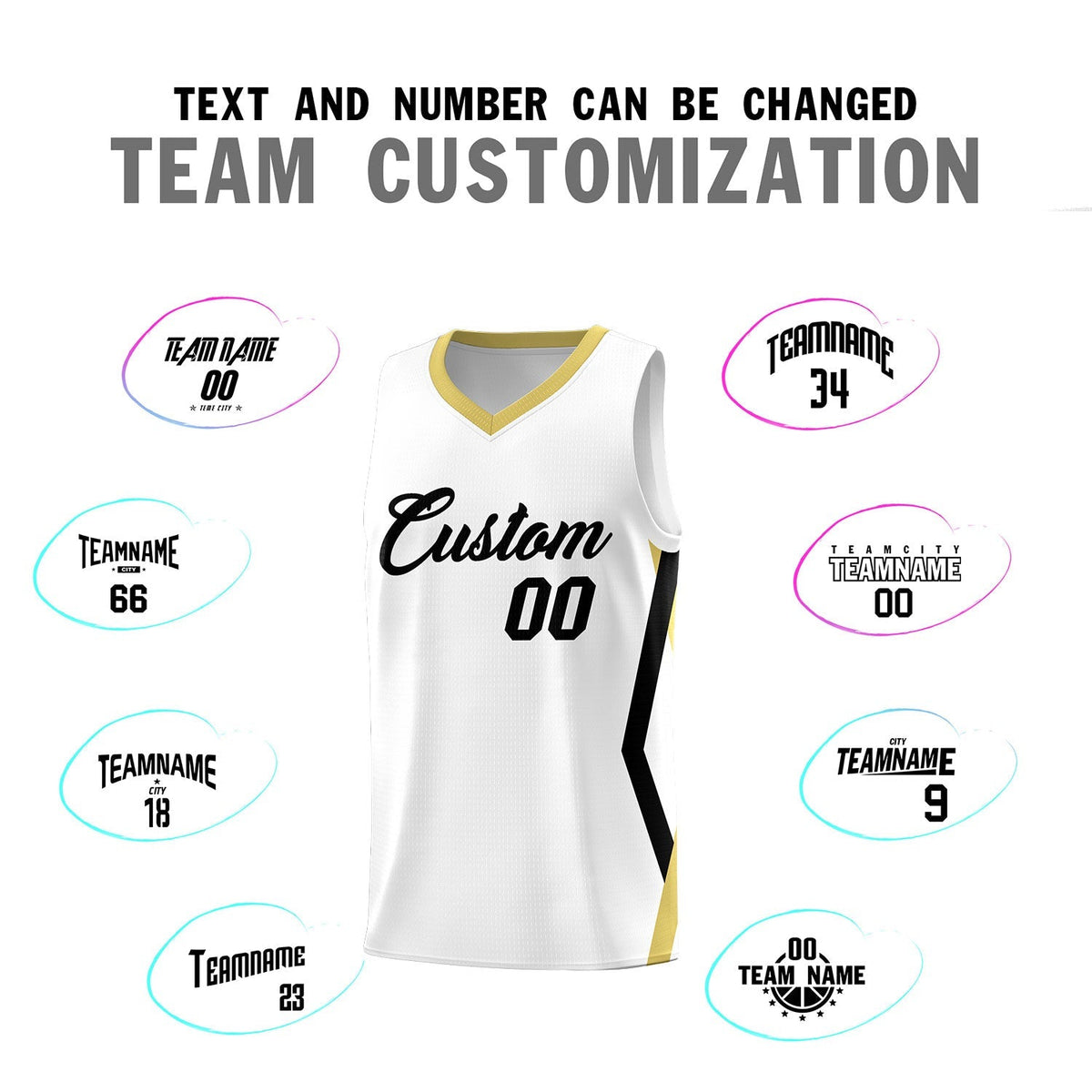 Custom White Side Rhombus Graffiti Pattern Kits Basketball Jersey|KXKSHOP