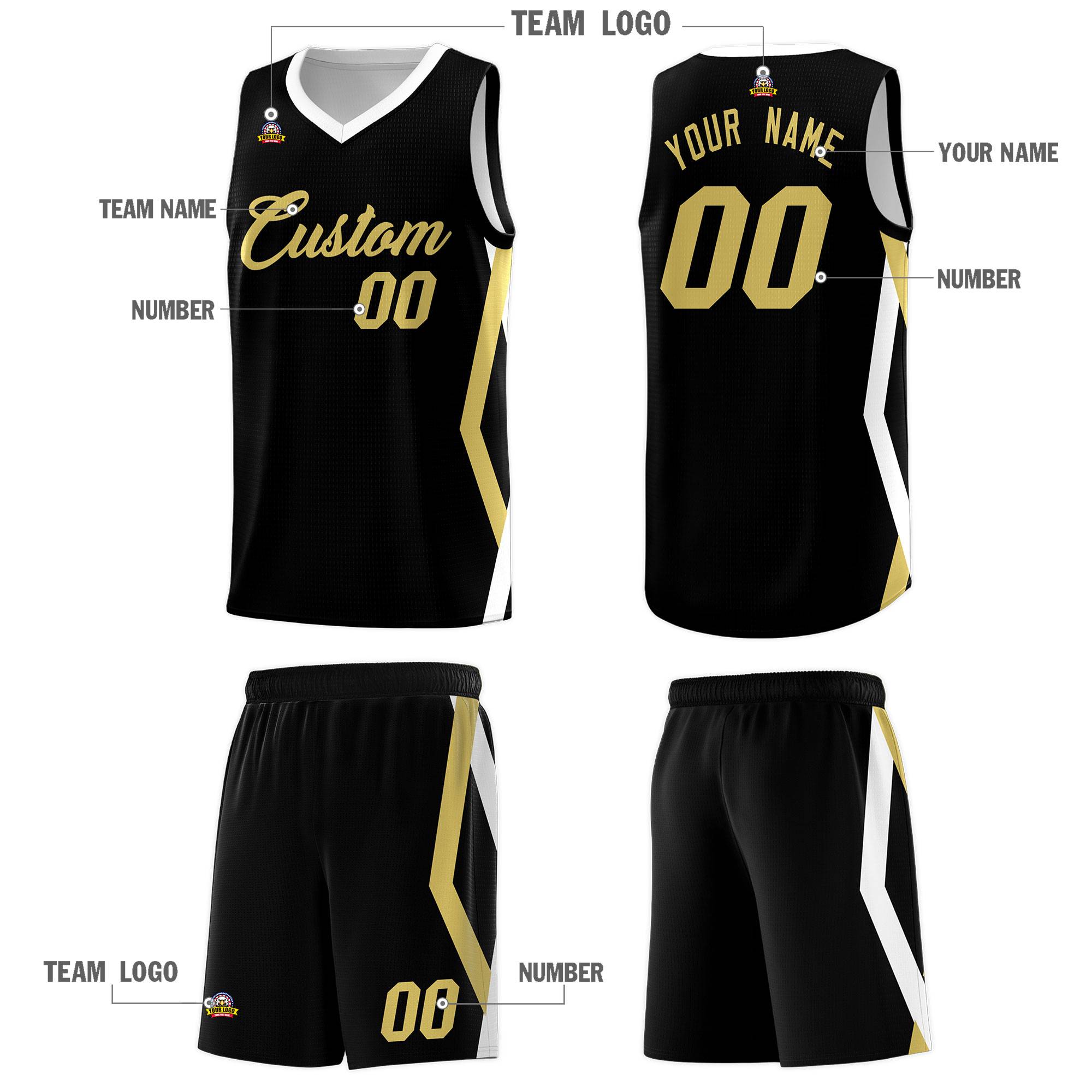 Custom Black Side Rhombus Graffiti Pattern Kits Basketball Jersey|KXKSHOP