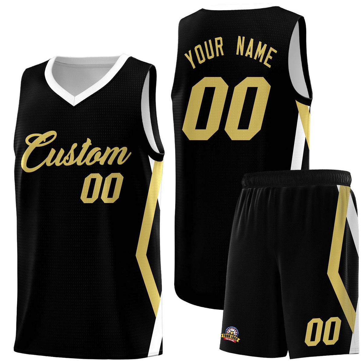 Custom Black Side Rhombus Graffiti Pattern Kits Basketball Jersey|KXKSHOP