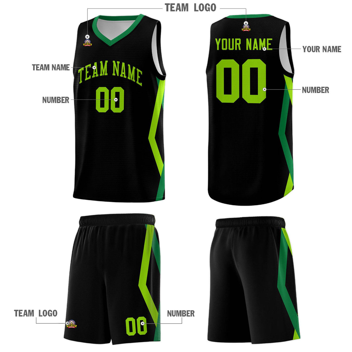 Custom Black Side Rhombus Graffiti Pattern Kits Basketball Jersey|KXKSHOP