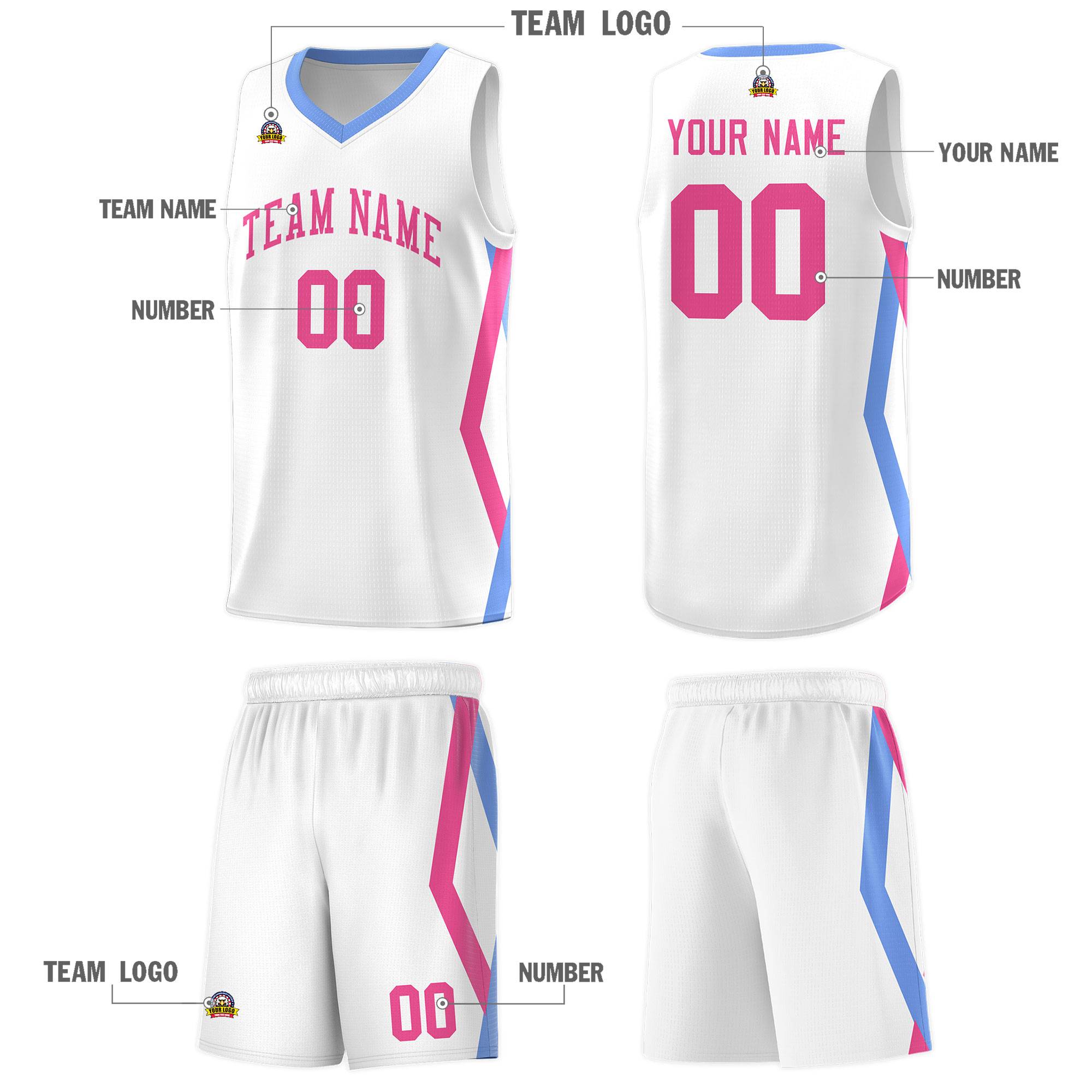 Custom White Side Rhombus Graffiti Pattern Kits Basketball Jersey|KXKSHOP