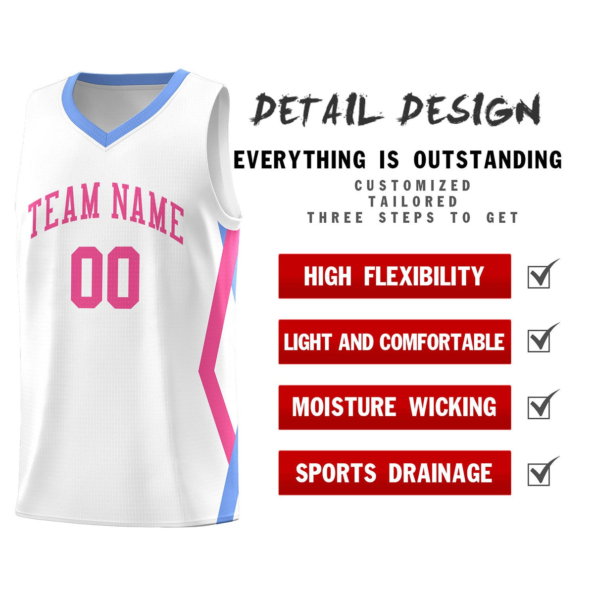 Custom White Side Rhombus Graffiti Pattern Kits Basketball Jersey|KXKSHOP