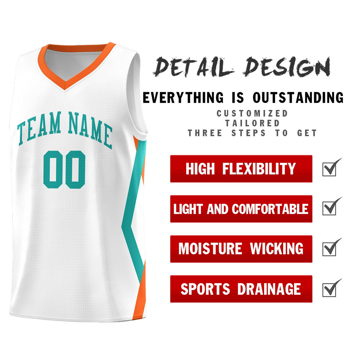Custom White Side Rhombus Graffiti Pattern Kits Basketball Jersey|KXKSHOP