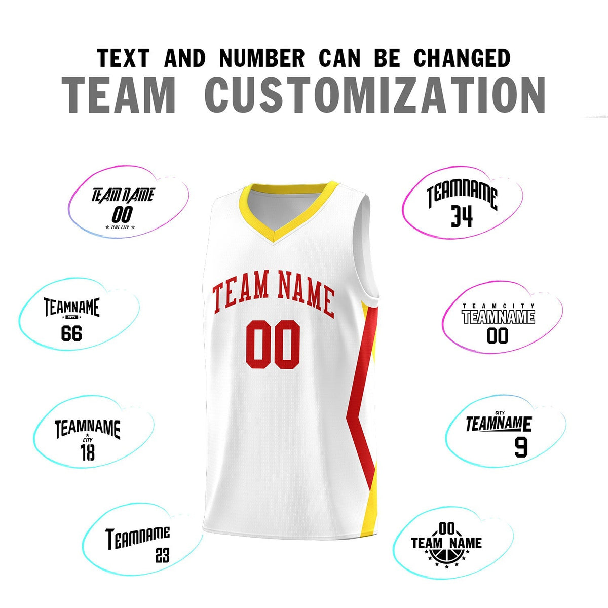 Custom White Side Rhombus Graffiti Pattern Kits Basketball Jersey|KXKSHOP
