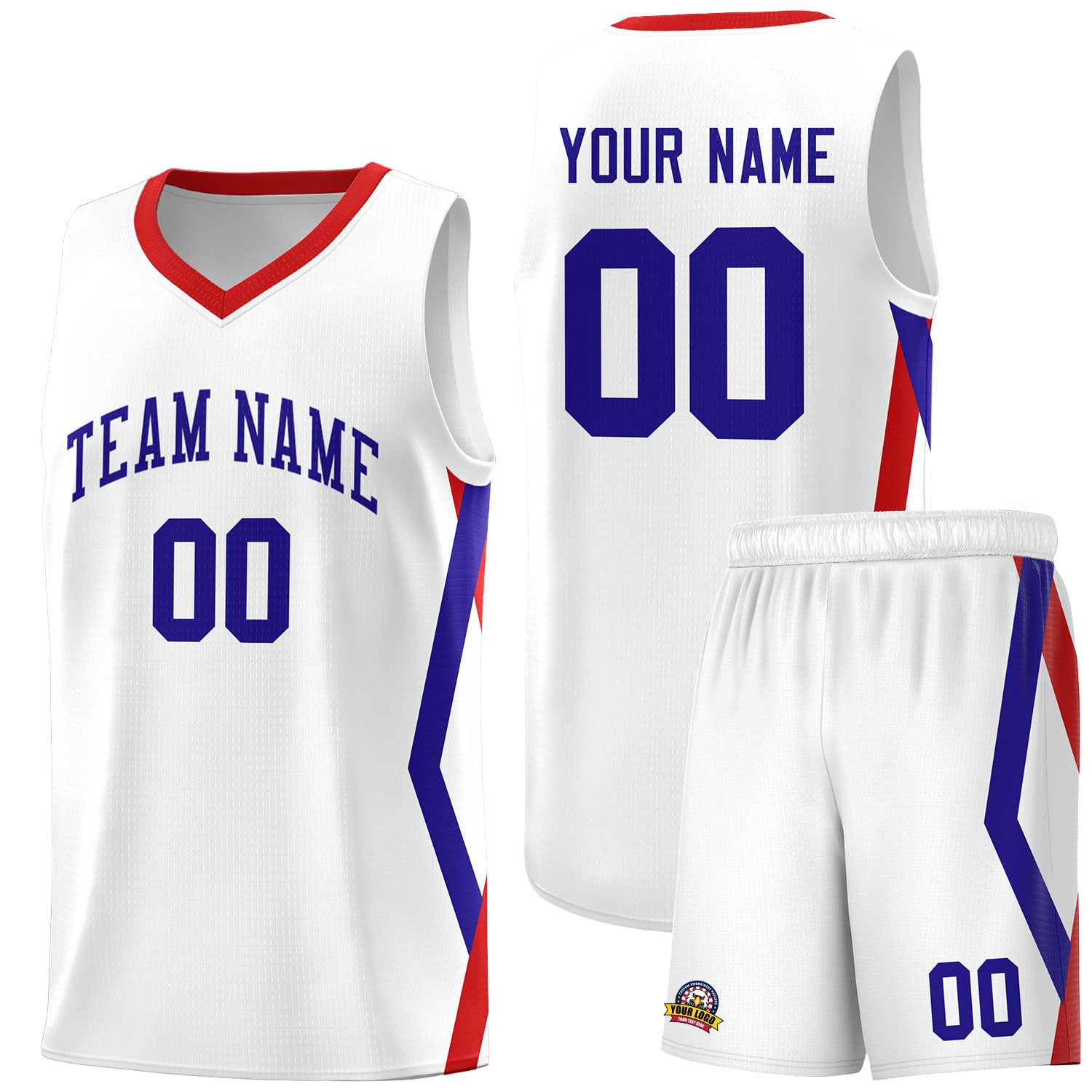 Custom White Side Rhombus Graffiti Pattern Kits Basketball Jersey|KXKSHOP
