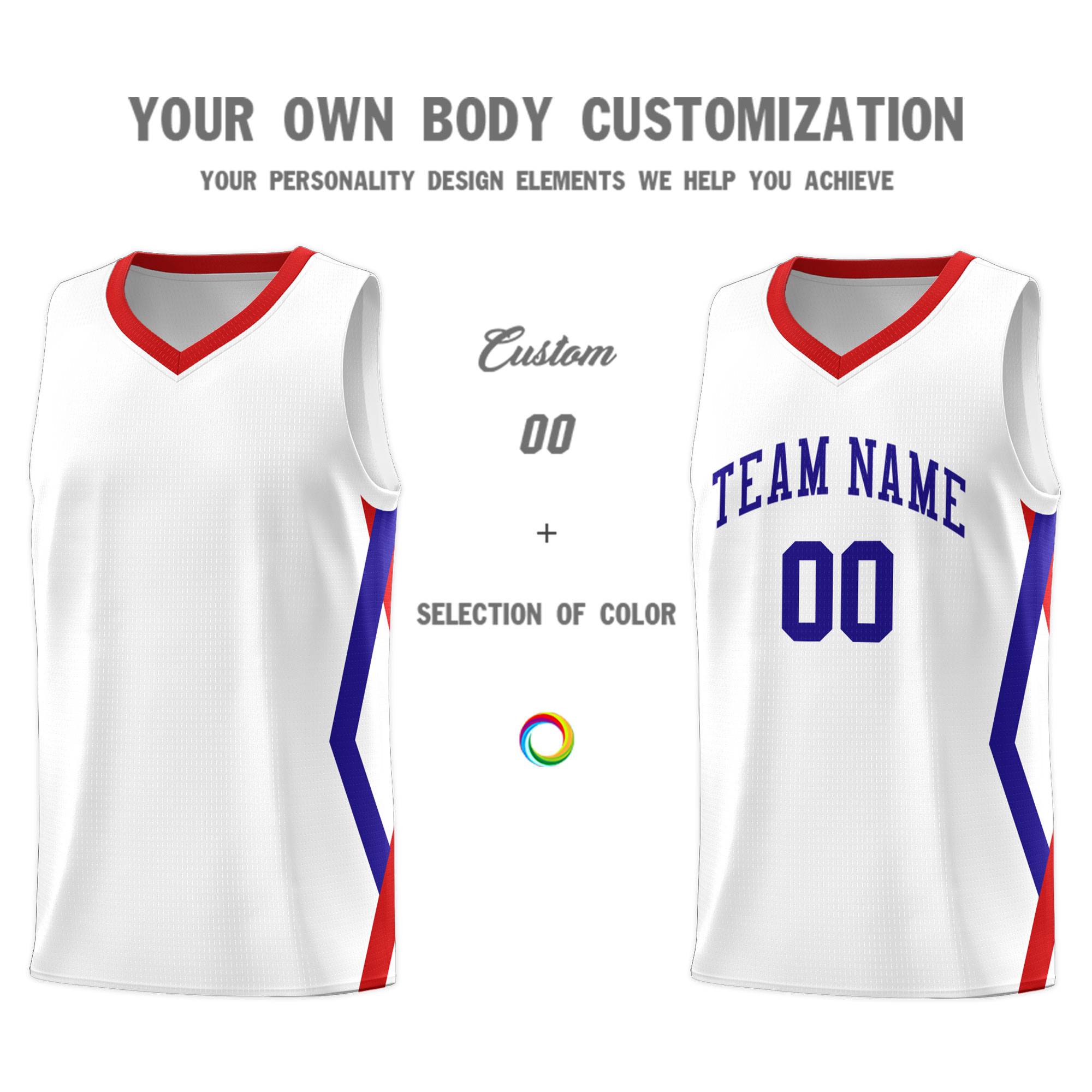Custom White Side Rhombus Graffiti Pattern Kits Basketball Jersey|KXKSHOP