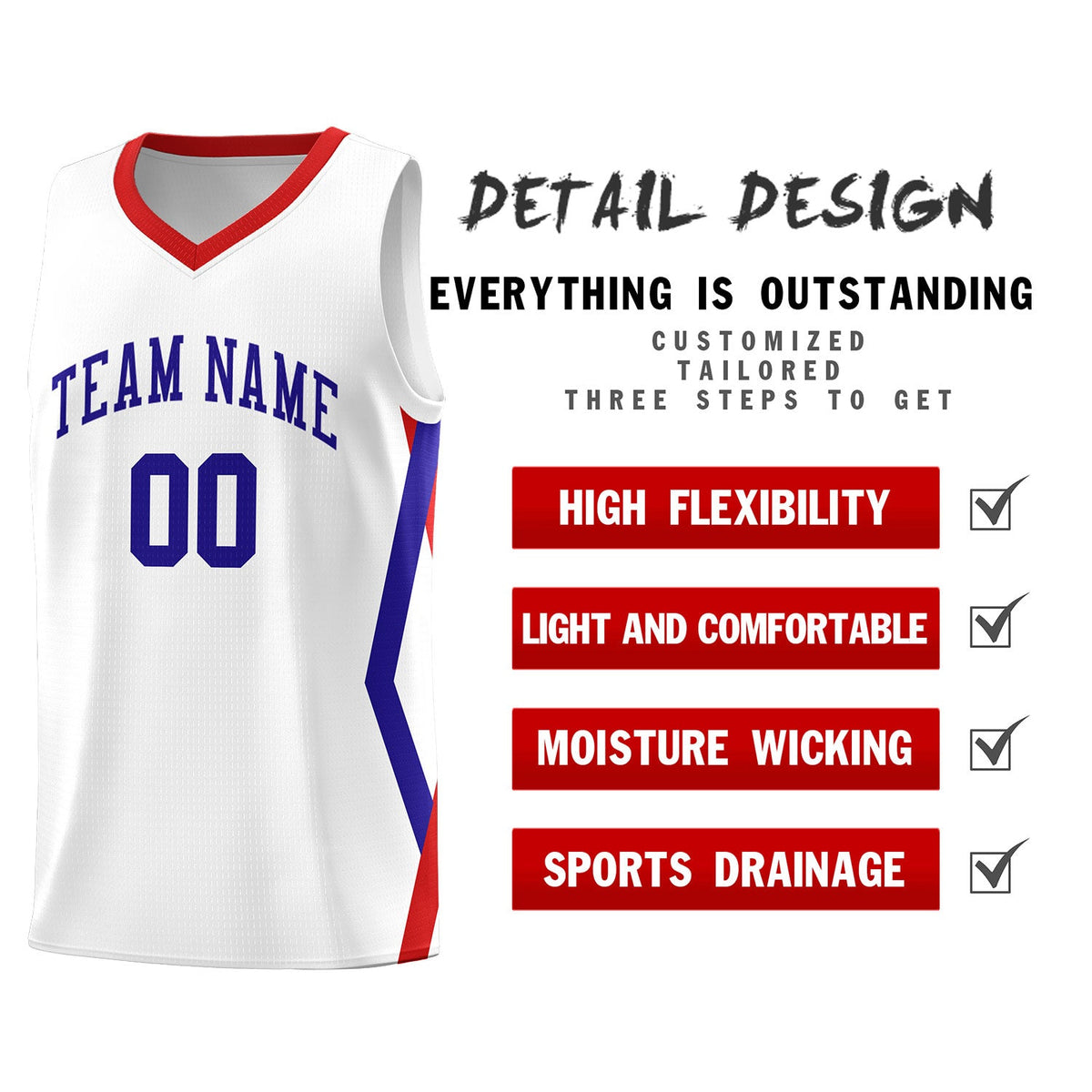 Custom White Side Rhombus Graffiti Pattern Kits Basketball Jersey|KXKSHOP