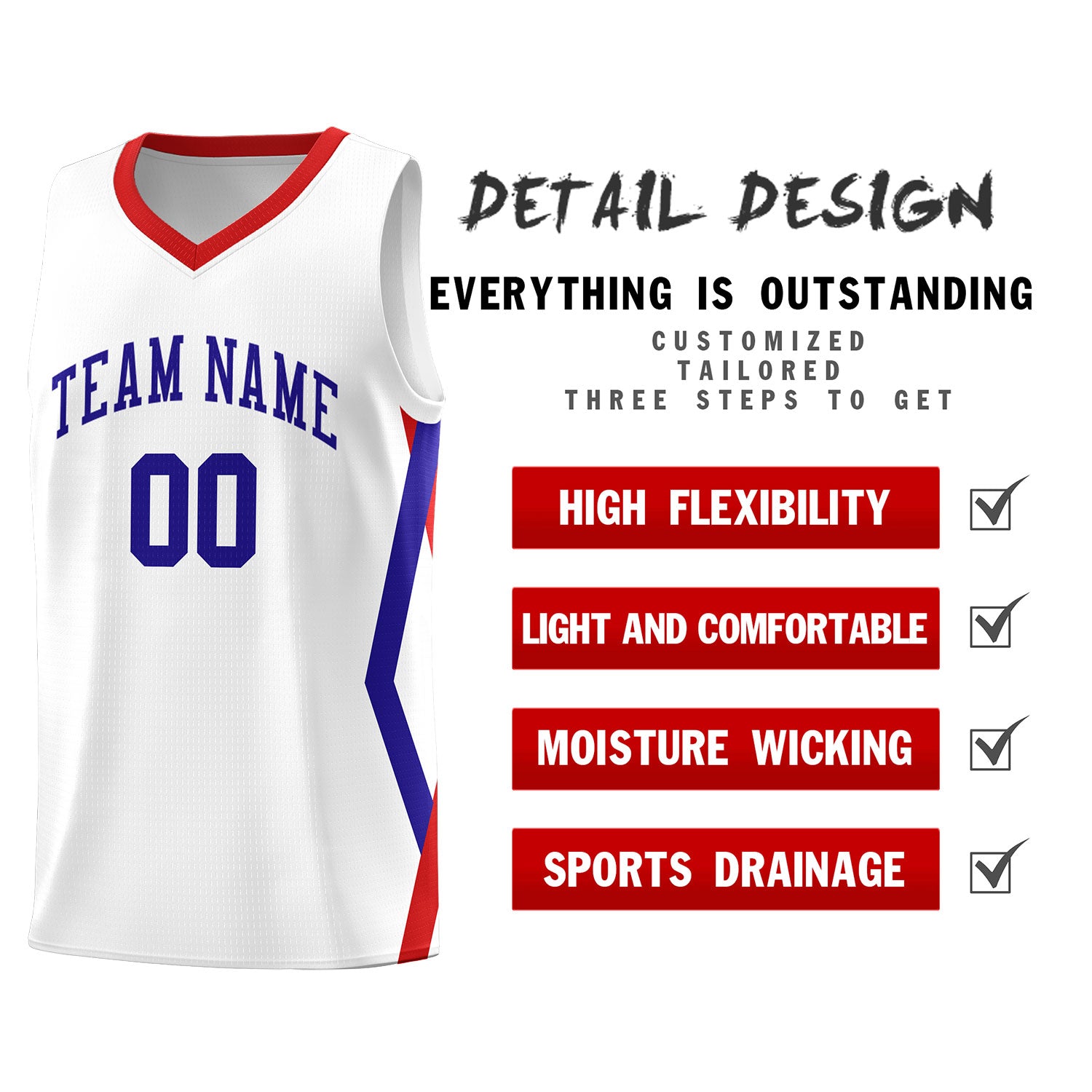 Custom White Side Rhombus Graffiti Pattern Kits Basketball Jersey|KXKSHOP