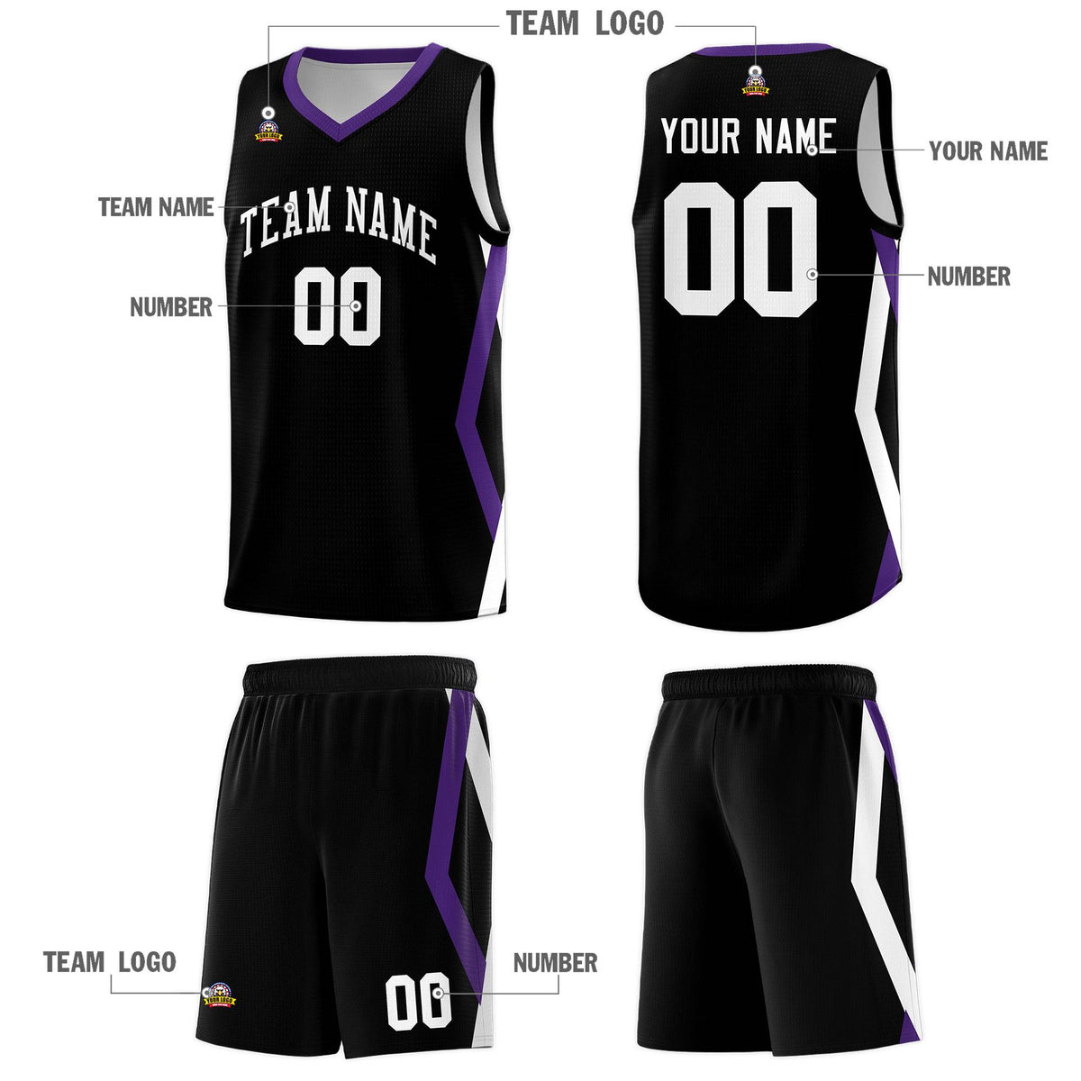 Custom Black Side Rhombus Graffiti Pattern Kits Basketball Jersey|KXKSHOP