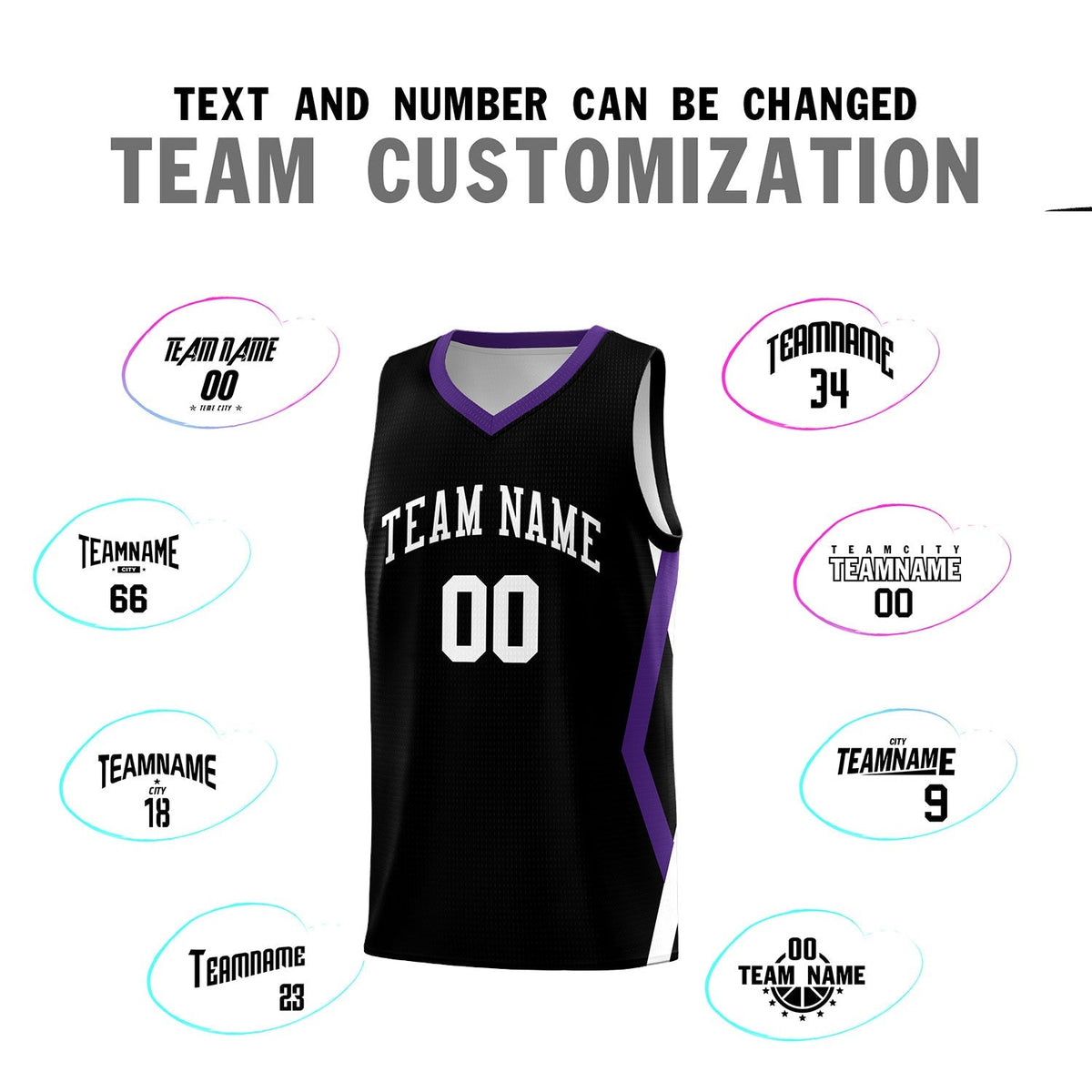 Custom Black Side Rhombus Graffiti Pattern Kits Basketball Jersey|KXKSHOP