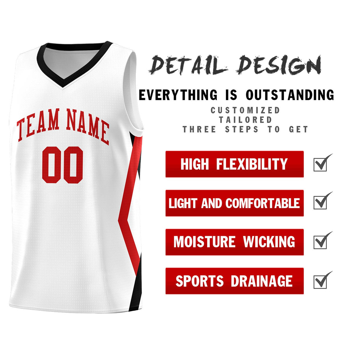 Custom White Side Rhombus Graffiti Pattern Kits Basketball Jersey|KXKSHOP