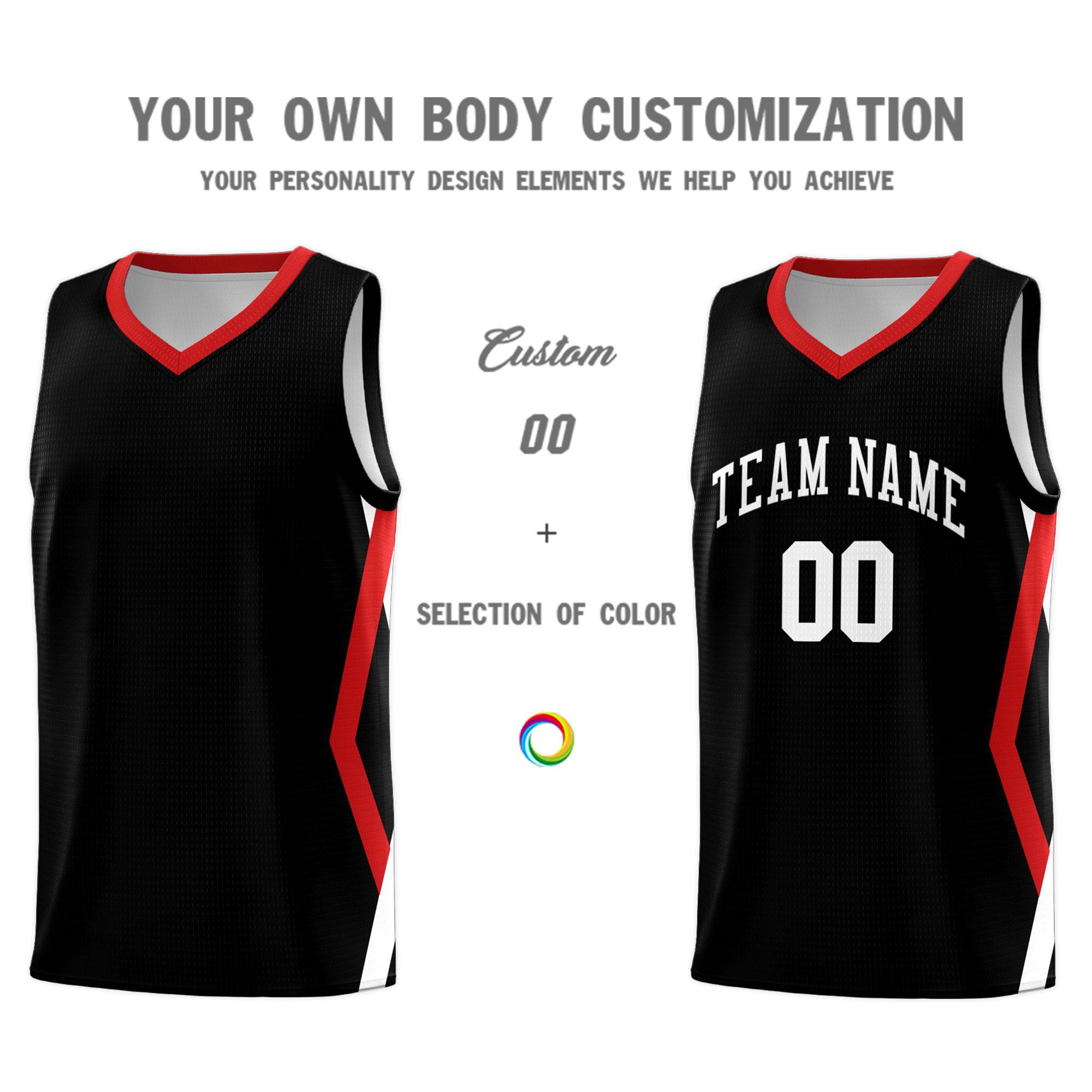 Custom Black Side Rhombus Graffiti Pattern Kits Basketball Jersey|KXKSHOP
