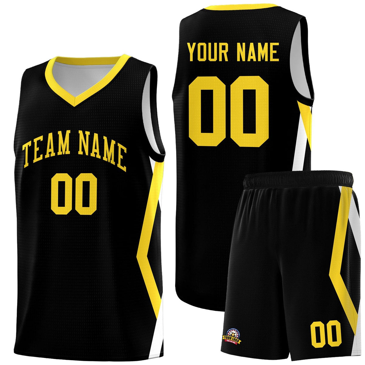 Custom Black Side Rhombus Graffiti Pattern Kits Basketball Jersey|KXKSHOP