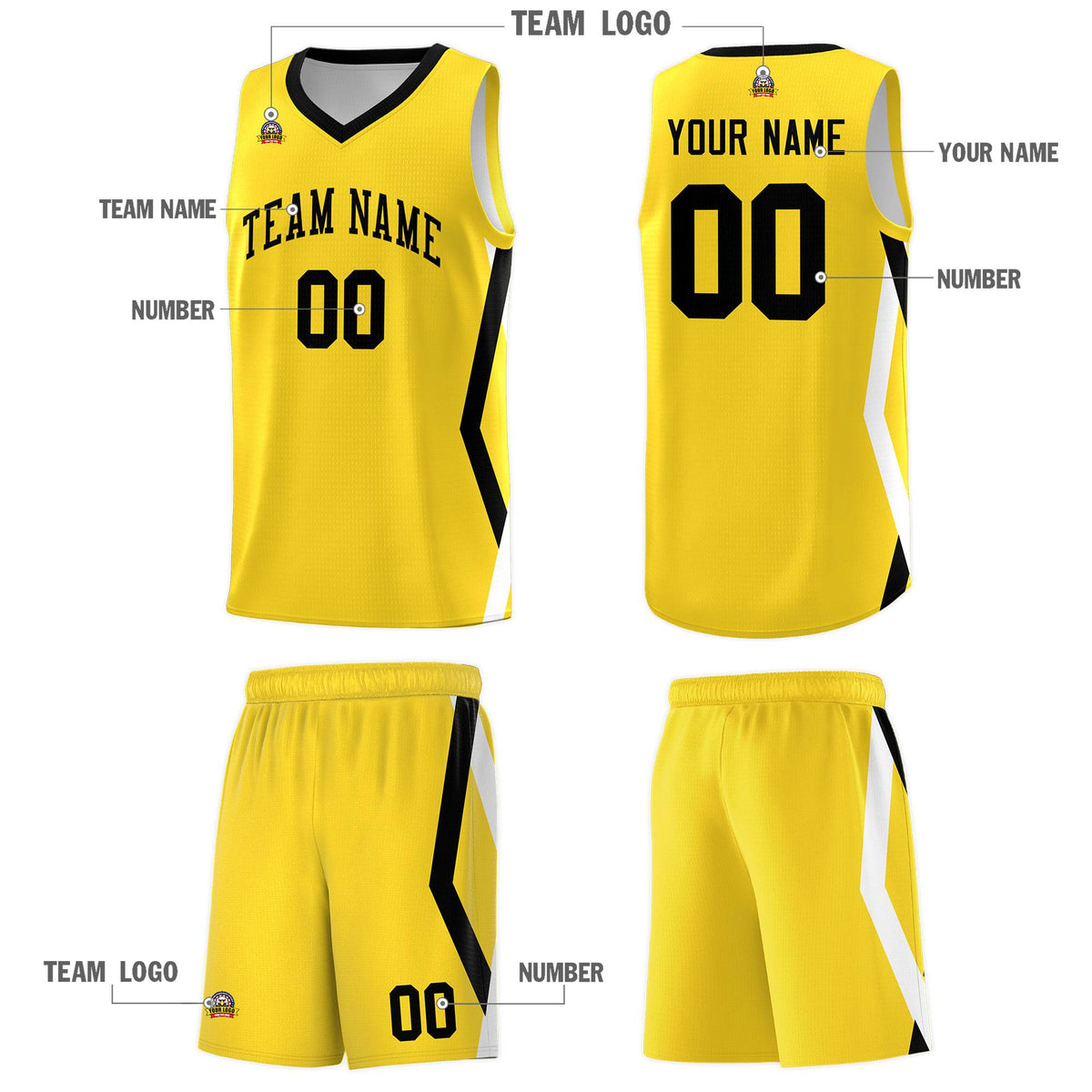 Custom Gold Side Rhombus Graffiti Pattern Kits Basketball Jersey|KXKSHOP