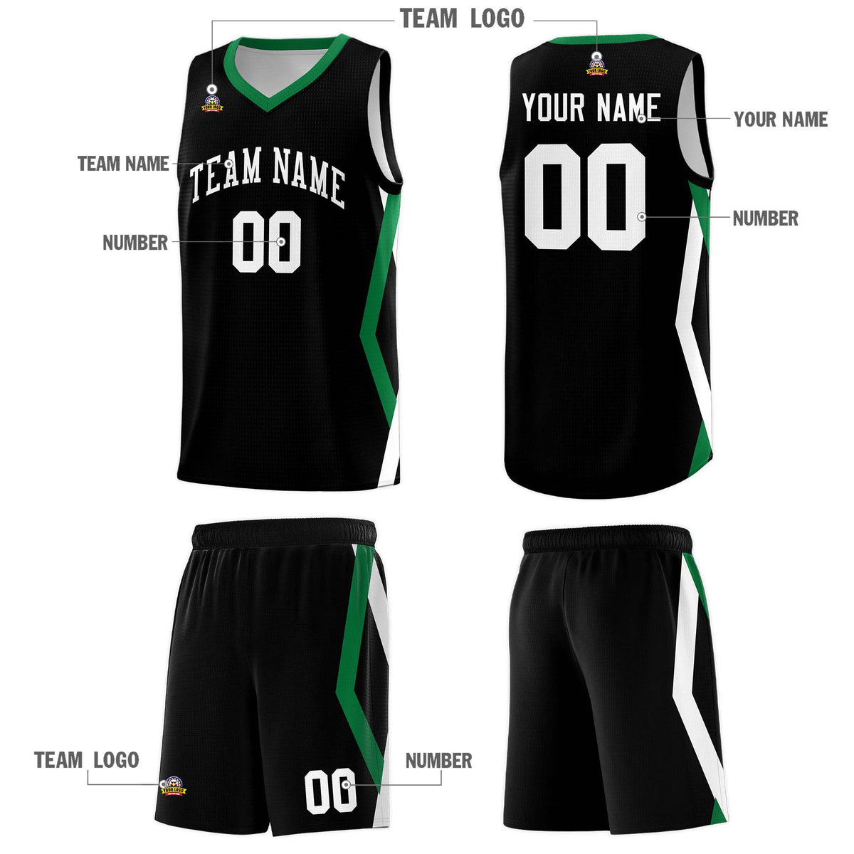 Custom Black Side Rhombus Graffiti Pattern Kits Basketball Jersey|KXKSHOP