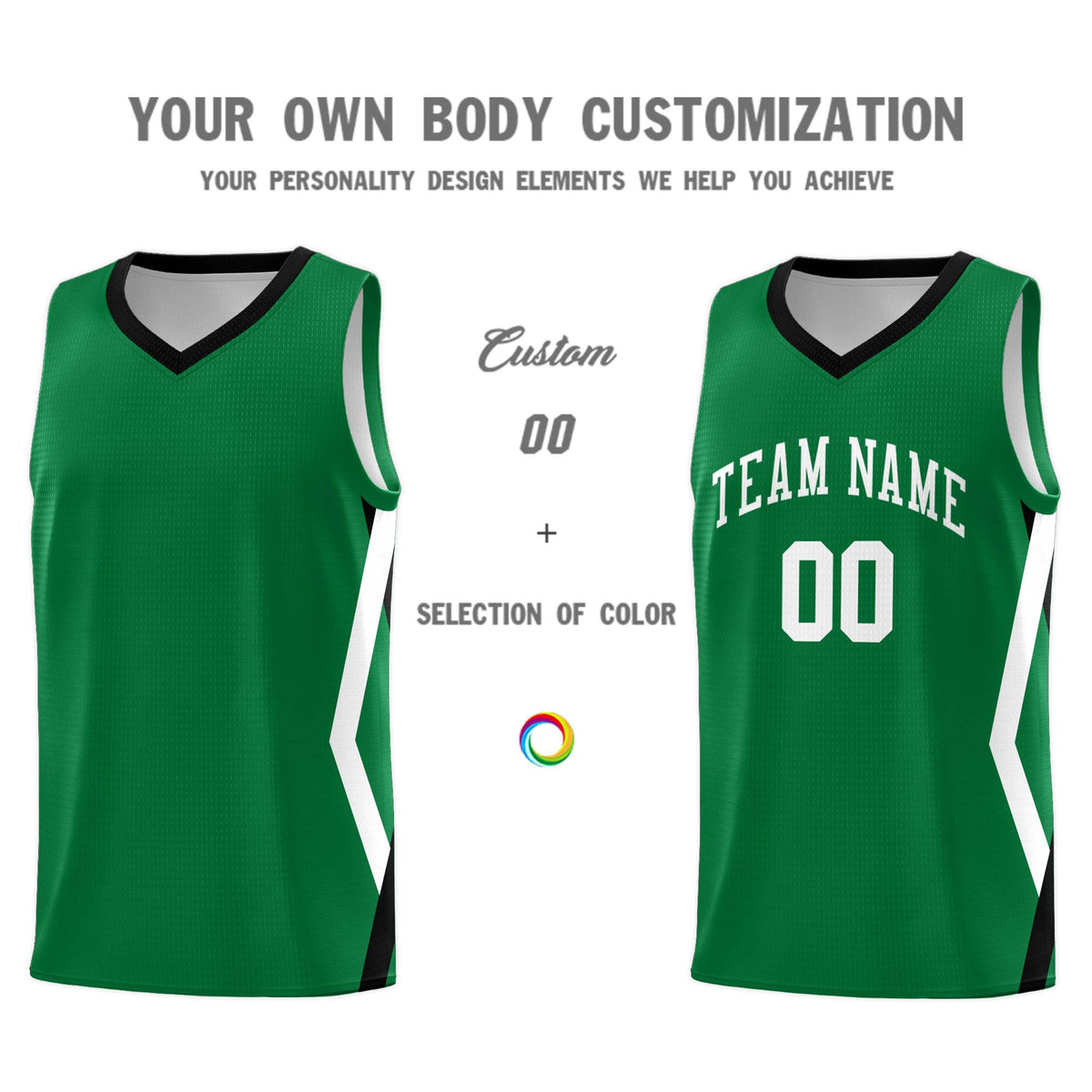 Custom Kelly Green Side Rhombus Graffiti Pattern Kits Basketball Jersey|KXKSHOP