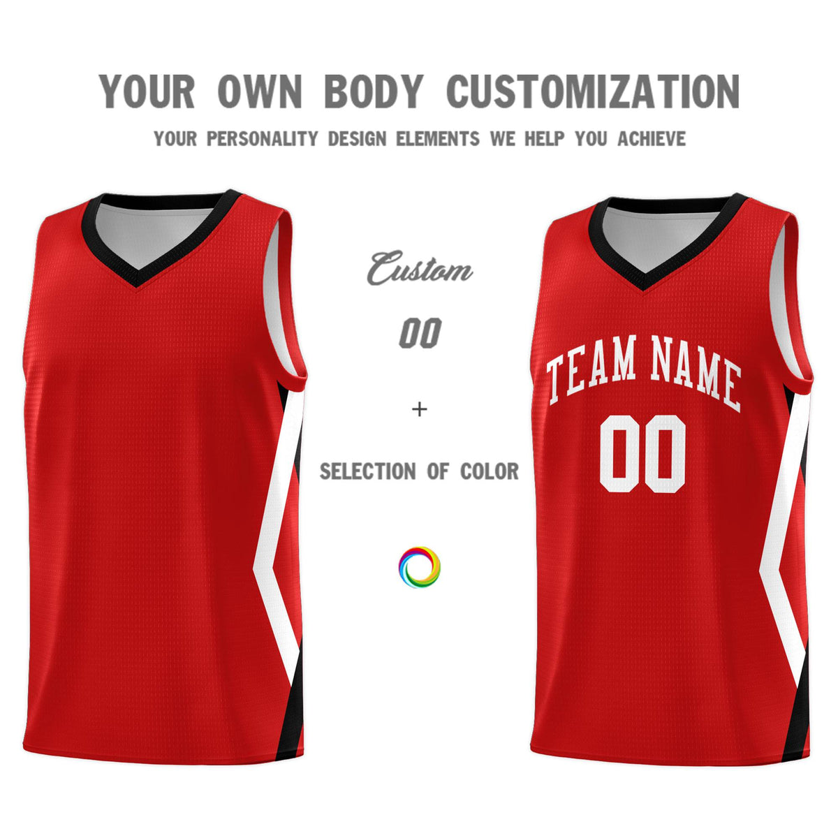 Custom Red Side Rhombus Graffiti Pattern Kits Basketball Jersey|KXKSHOP