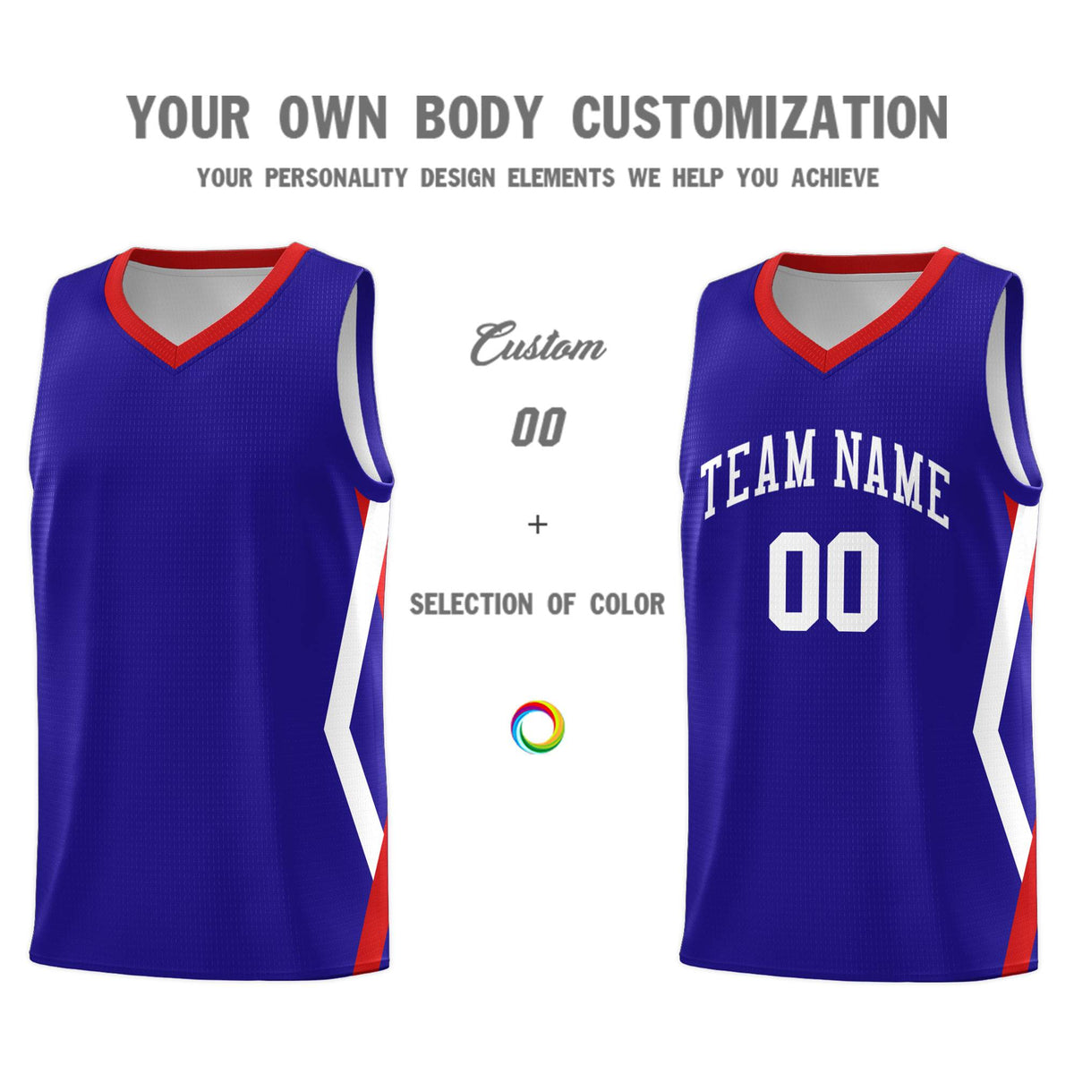Custom Royal Side Rhombus Graffiti Pattern Kits Basketball Jersey|KXKSHOP
