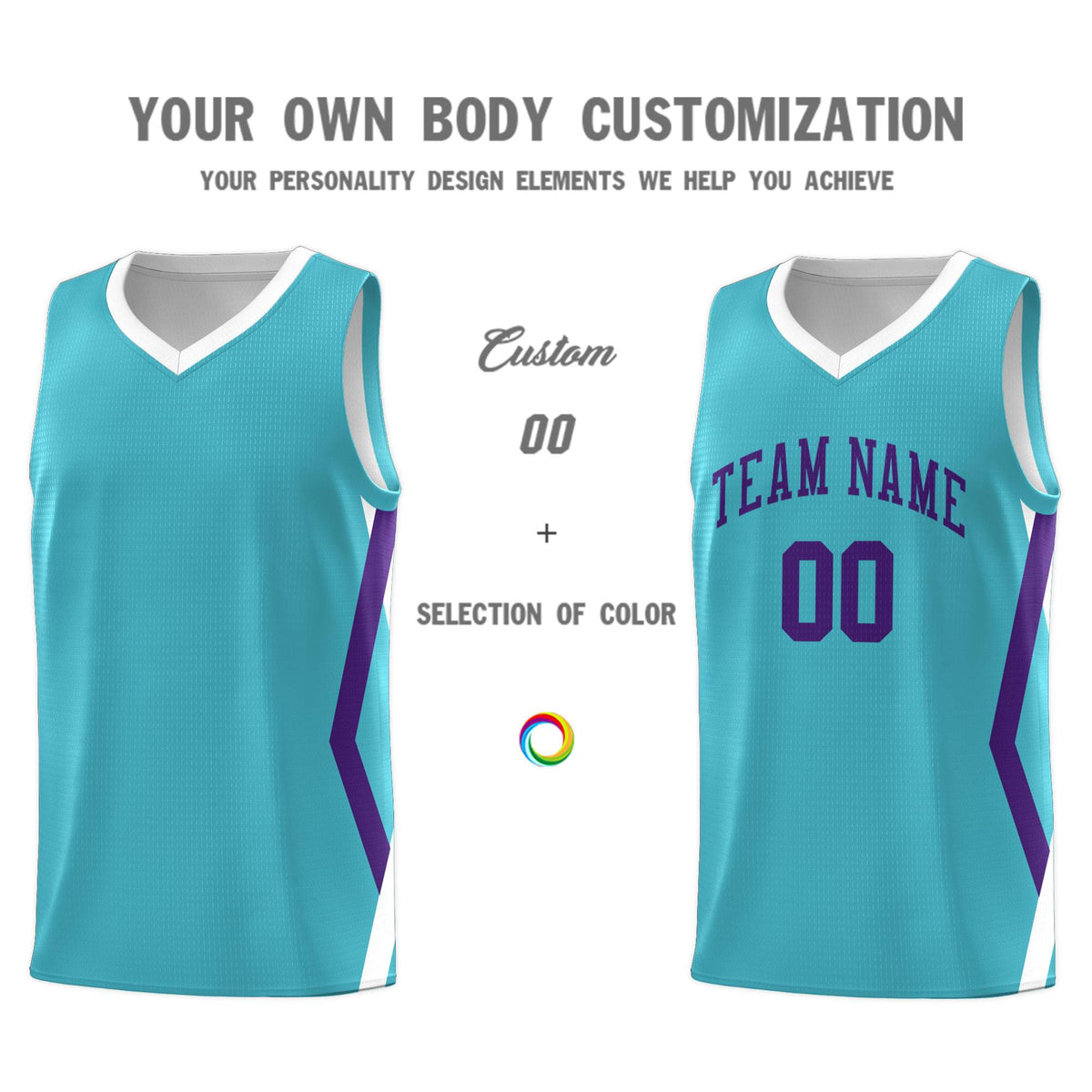 Custom Sky Blue Side Rhombus Graffiti Pattern Kits Basketball Jersey|KXKSHOP