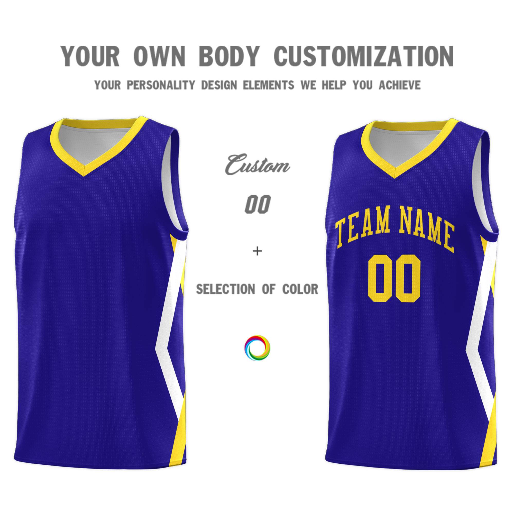 Custom Royal Side Rhombus Graffiti Pattern Kits Basketball Jersey|KXKSHOP