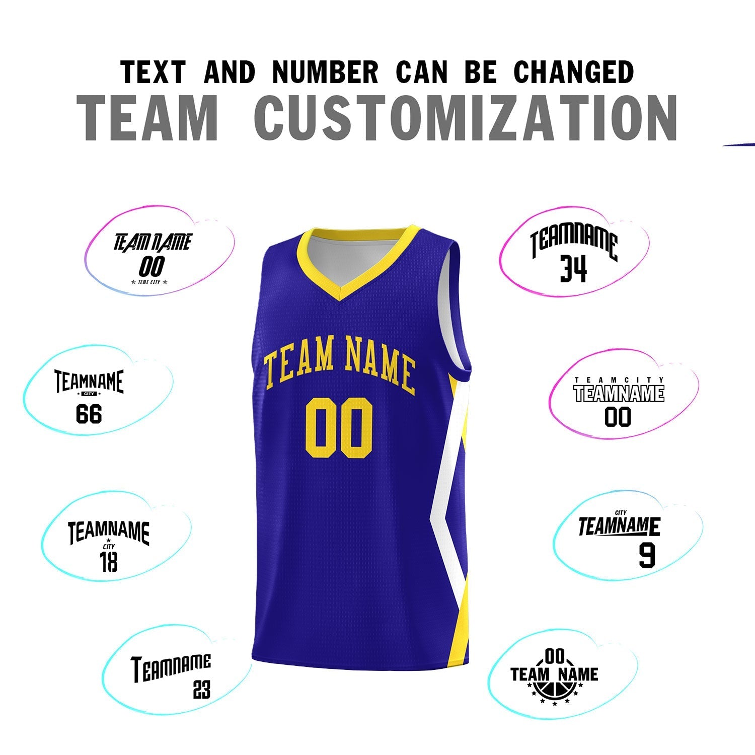 Custom Royal Side Rhombus Graffiti Pattern Kits Basketball Jersey|KXKSHOP