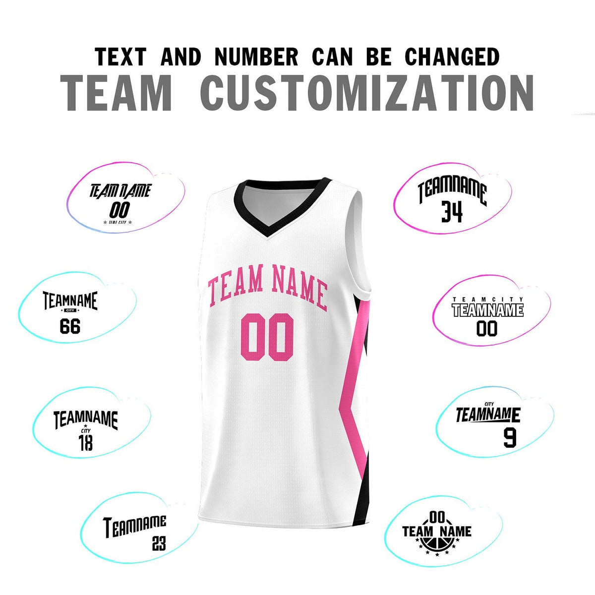 Custom White Side Rhombus Graffiti Pattern Kits Basketball Jersey|KXKSHOP