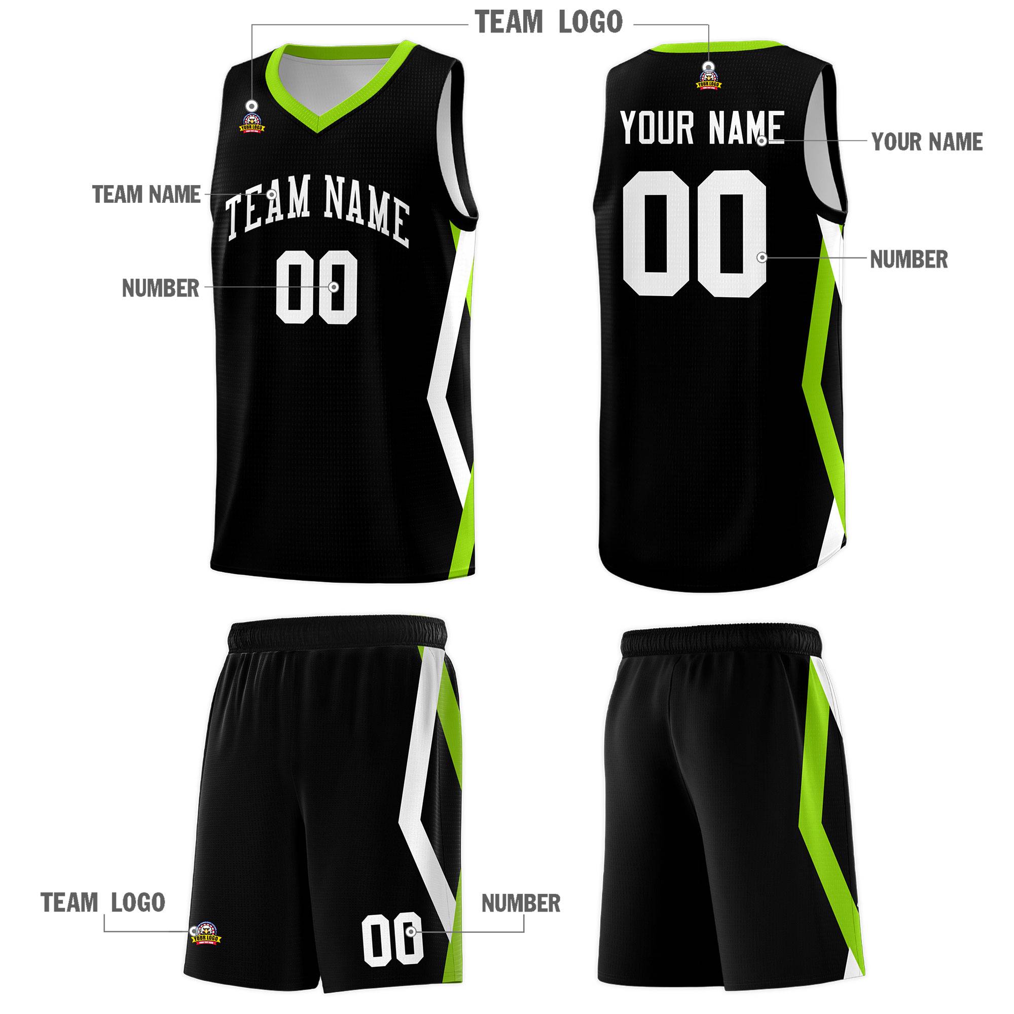 Custom Black Side Rhombus Graffiti Pattern Kits Basketball Jersey|KXKSHOP