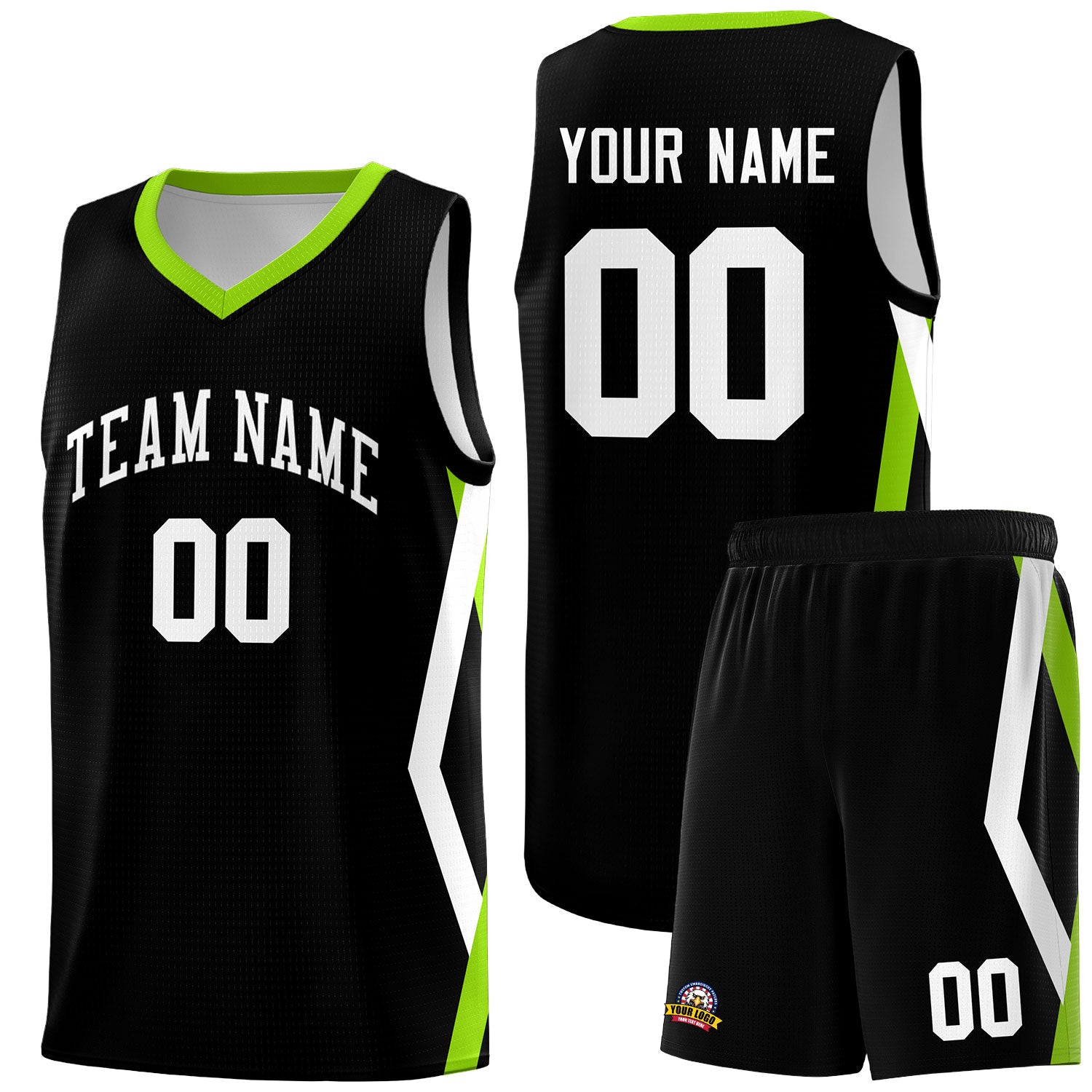 Custom Black Side Rhombus Graffiti Pattern Kits Basketball Jersey|KXKSHOP