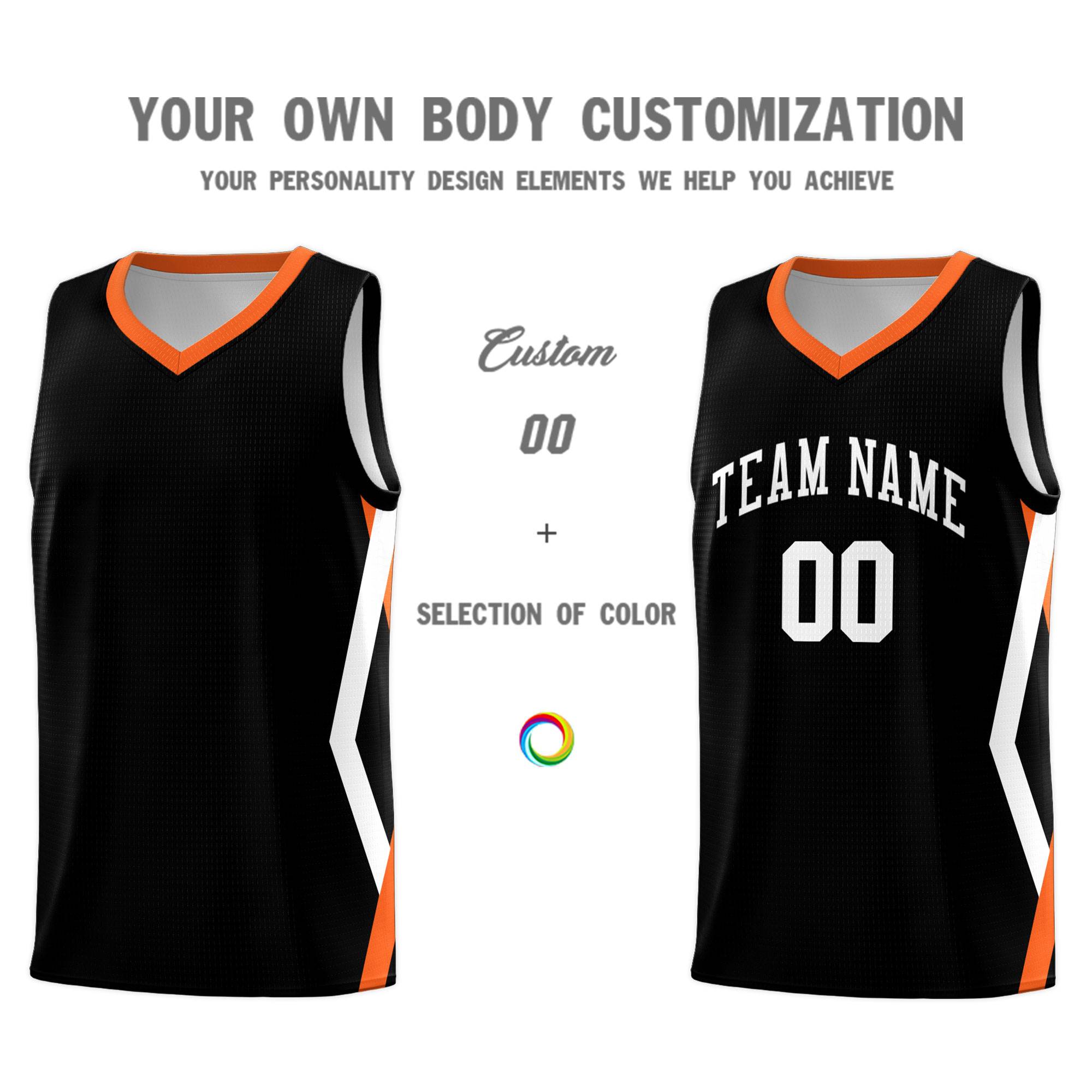 Custom Black Side Rhombus Graffiti Pattern Kits Basketball Jersey|KXKSHOP