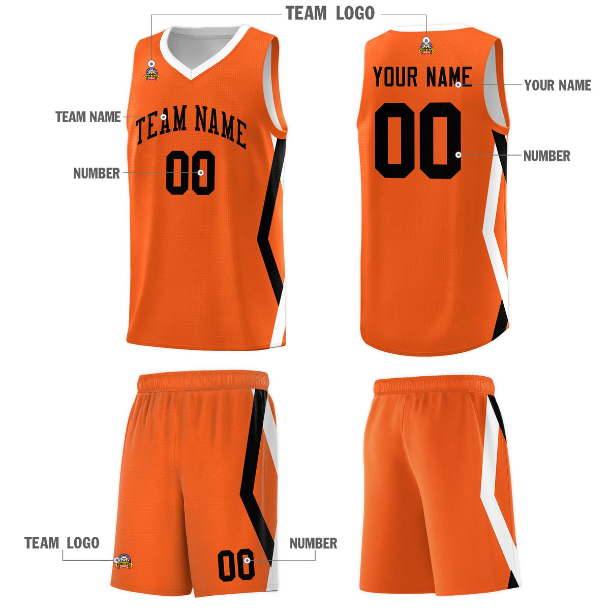 Custom Orange Side Rhombus Graffiti Pattern Kits Basketball Jersey|KXKSHOP