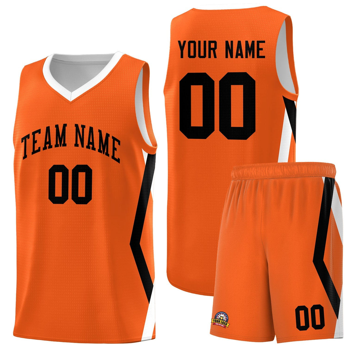 Custom Orange Side Rhombus Graffiti Pattern Kits Basketball Jersey|KXKSHOP