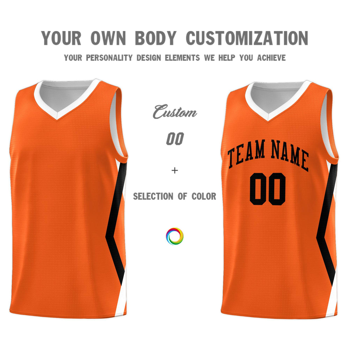 Custom Orange Side Rhombus Graffiti Pattern Kits Basketball Jersey|KXKSHOP