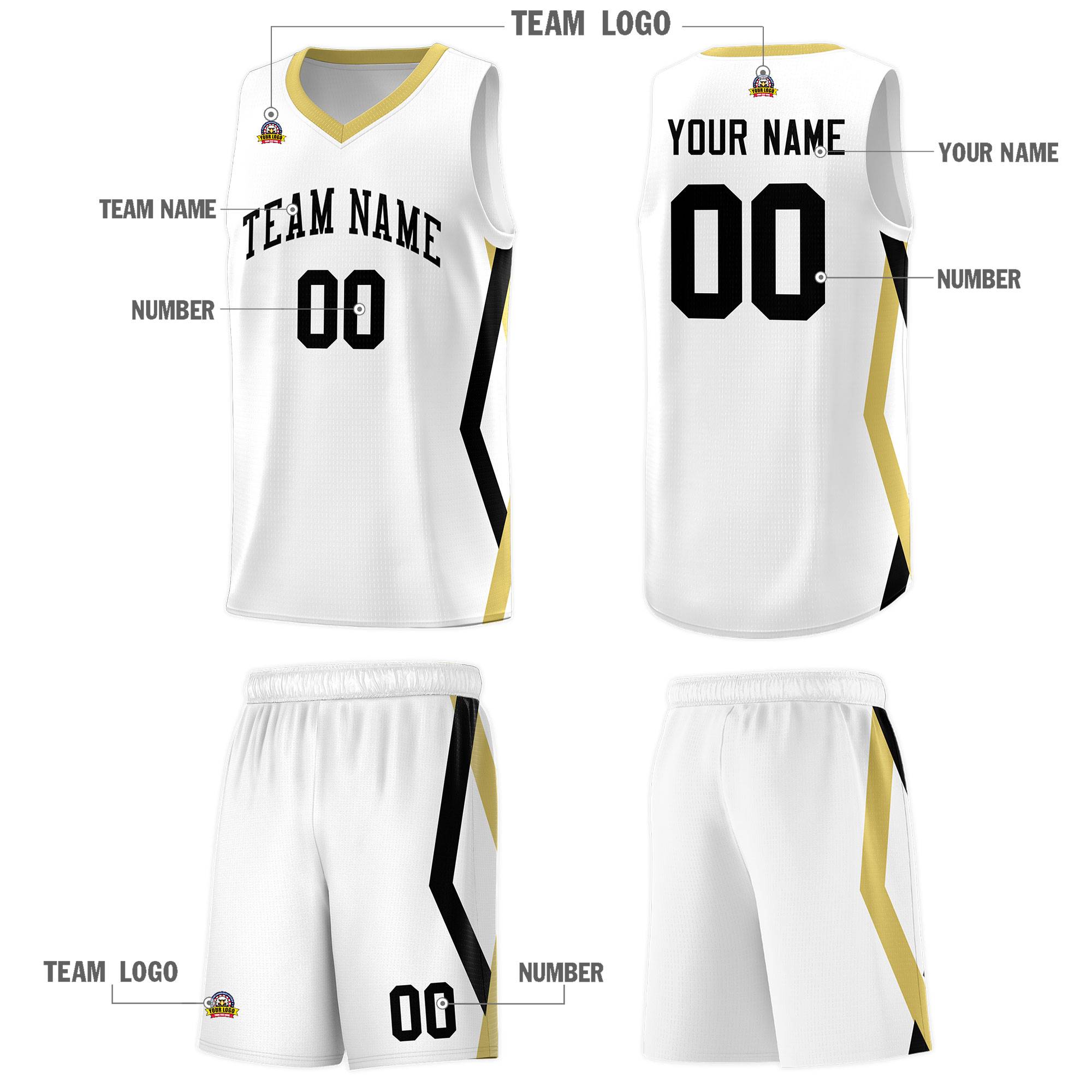 Custom White Side Rhombus Graffiti Pattern Kits Basketball Jersey|KXKSHOP