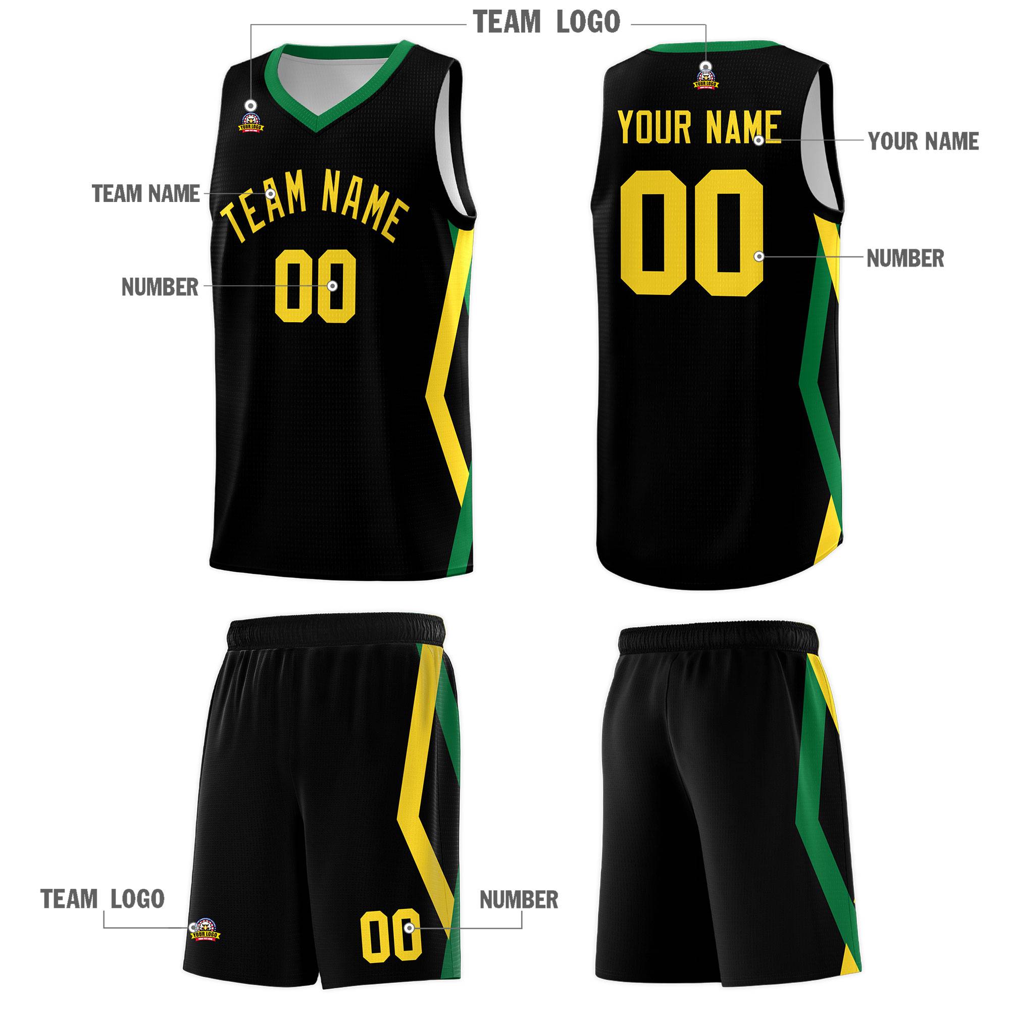 Custom Black Side Rhombus Graffiti Pattern Kits Basketball Jersey|KXKSHOP
