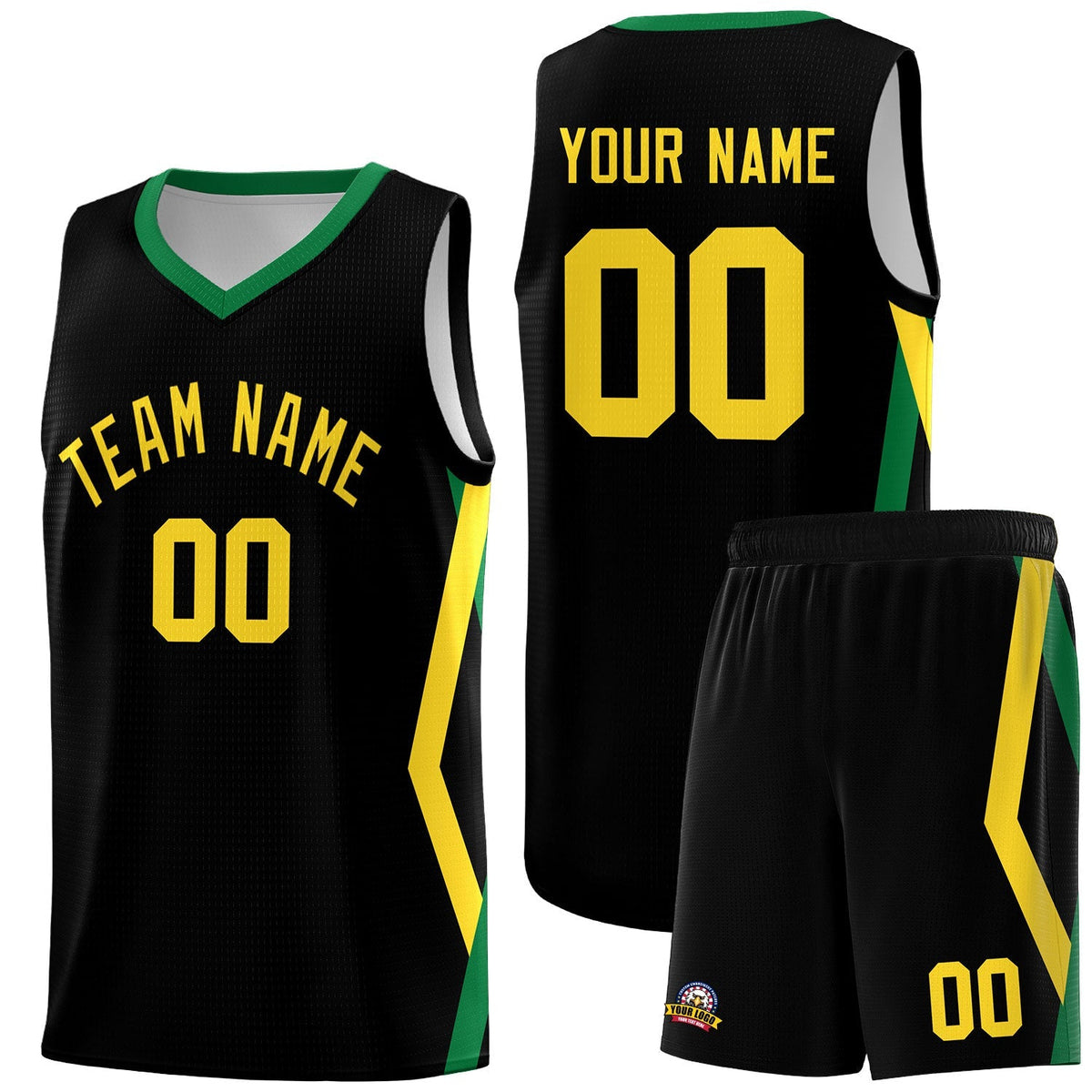 Custom Black Side Rhombus Graffiti Pattern Kits Basketball Jersey|KXKSHOP