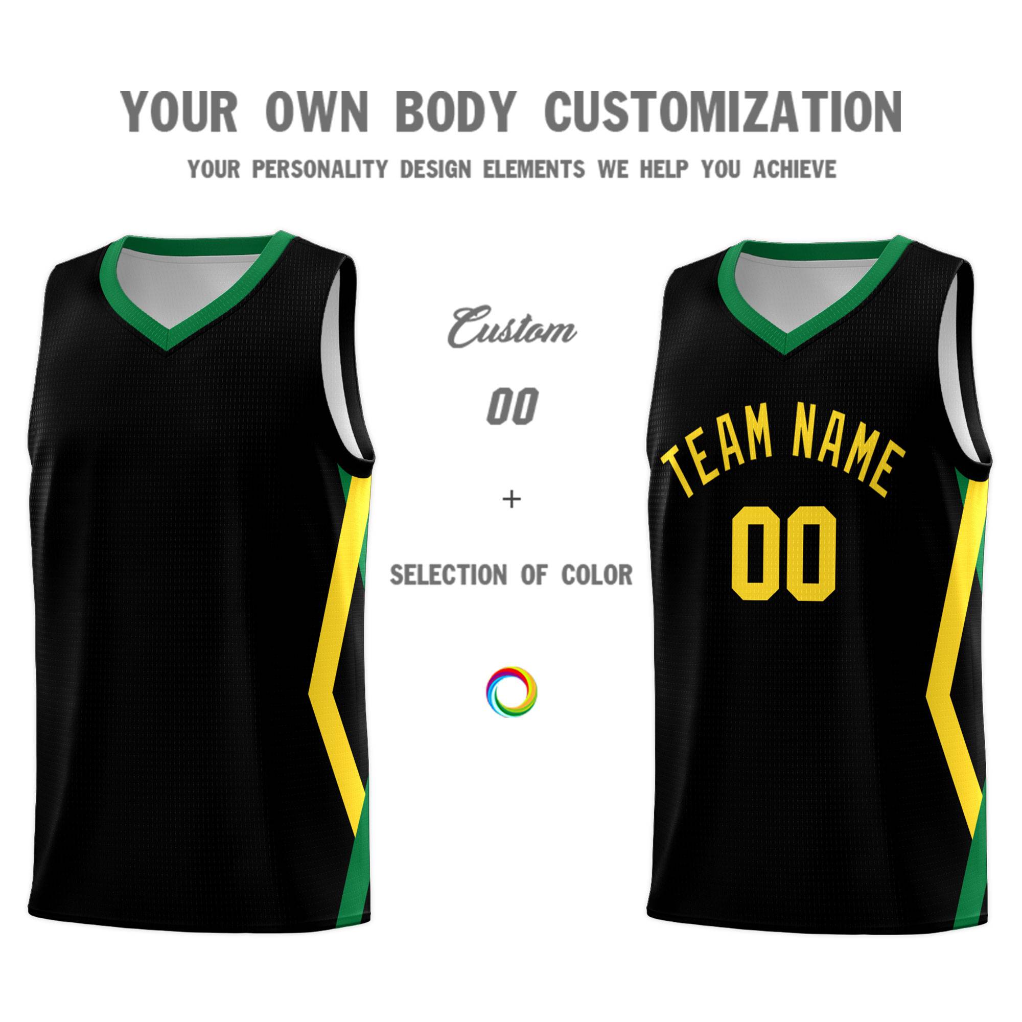 Custom Black Side Rhombus Graffiti Pattern Kits Basketball Jersey|KXKSHOP
