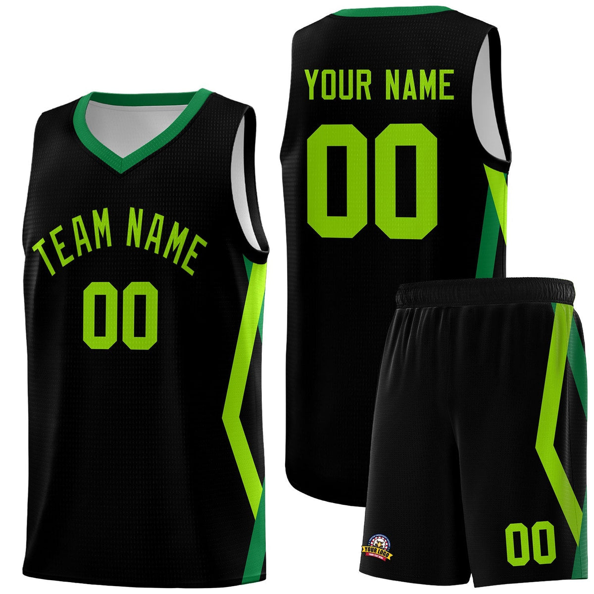 Custom Black Side Rhombus Graffiti Pattern Kits Basketball Jersey|KXKSHOP
