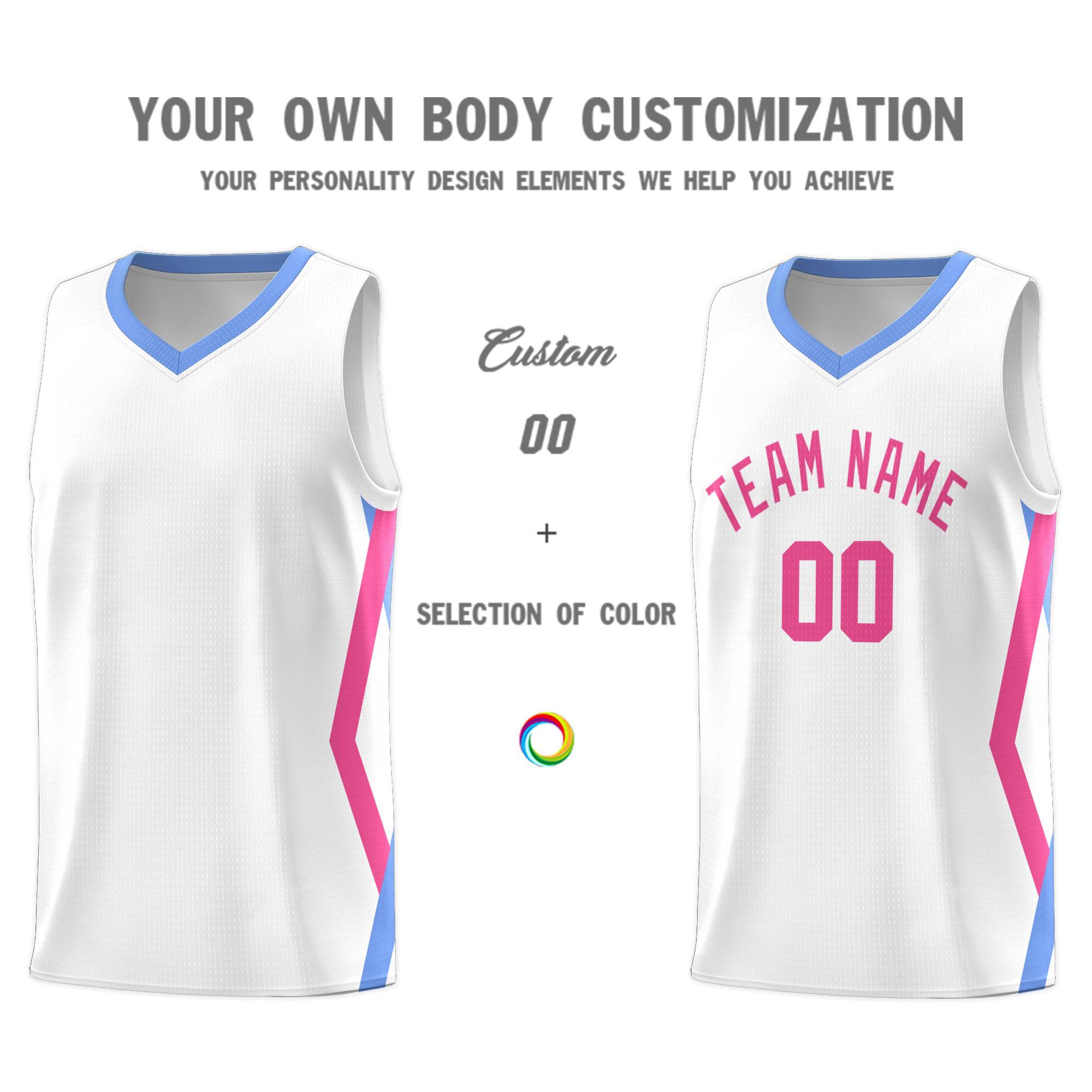 Custom White Side Rhombus Graffiti Pattern Kits Basketball Jersey|KXKSHOP