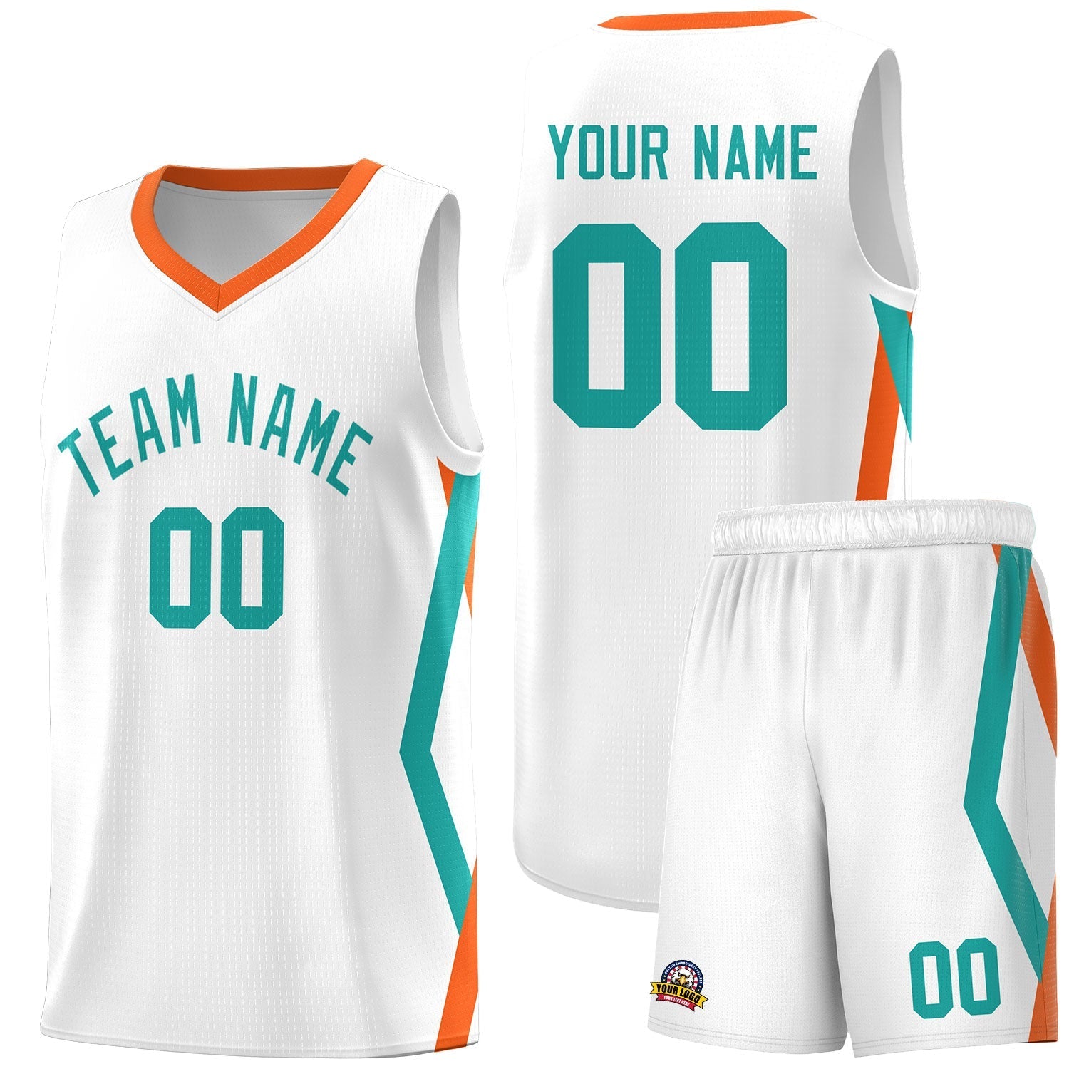 Custom White Side Rhombus Graffiti Pattern Kits Basketball Jersey|KXKSHOP