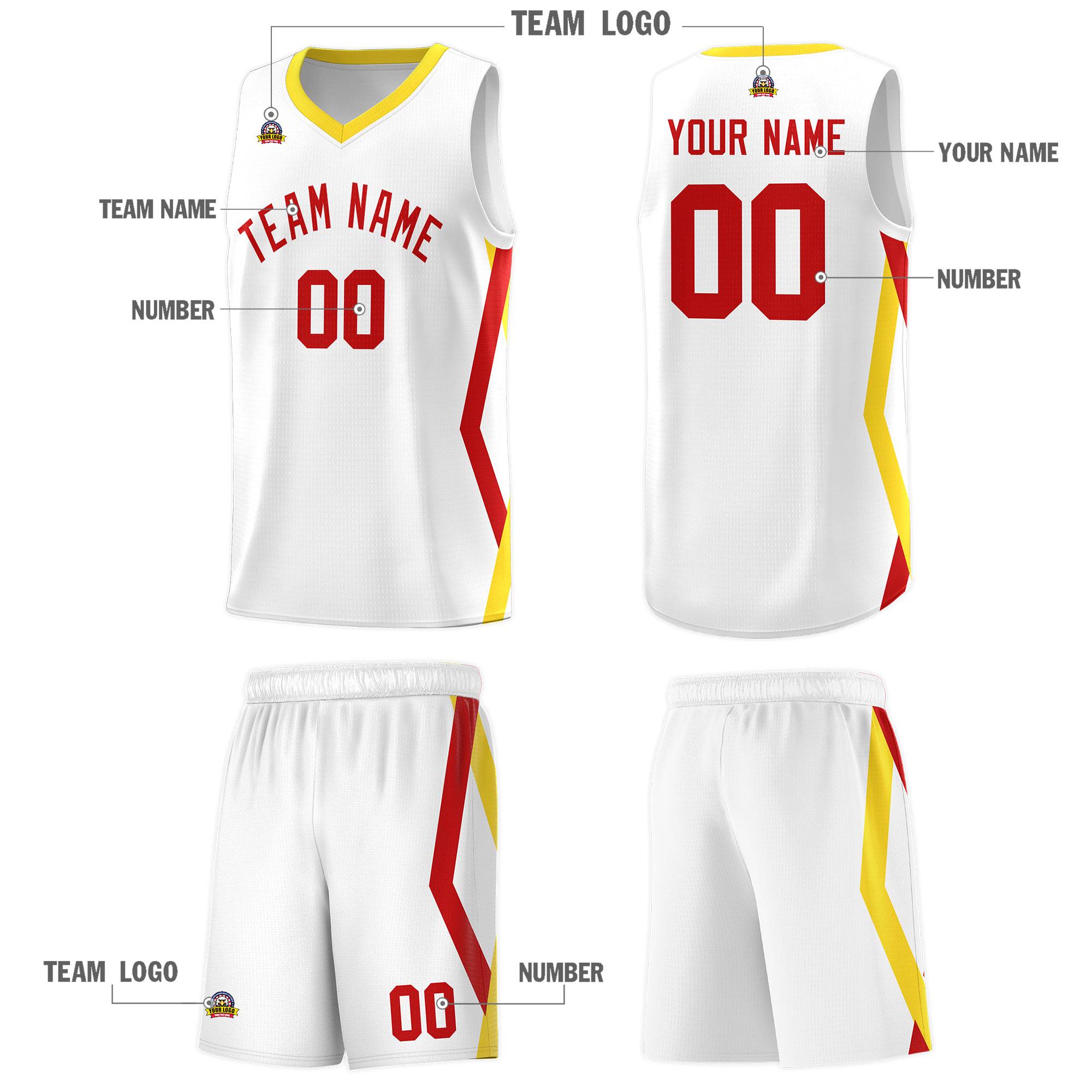 Custom White Side Rhombus Graffiti Pattern Kits Basketball Jersey|KXKSHOP