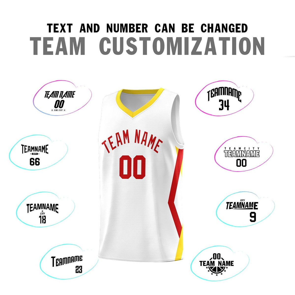 Custom White Side Rhombus Graffiti Pattern Kits Basketball Jersey|KXKSHOP