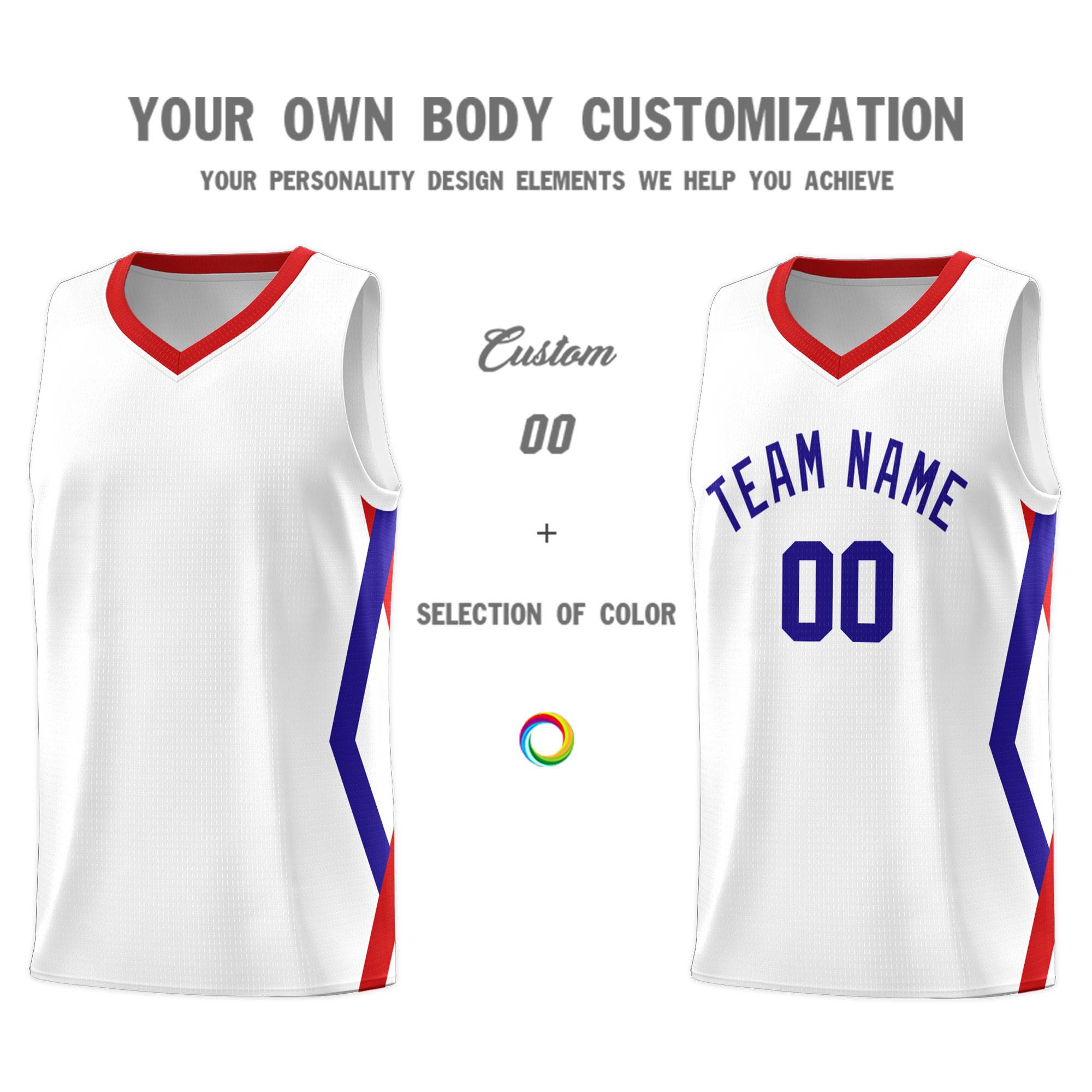 Custom White Side Rhombus Graffiti Pattern Kits Basketball Jersey|KXKSHOP