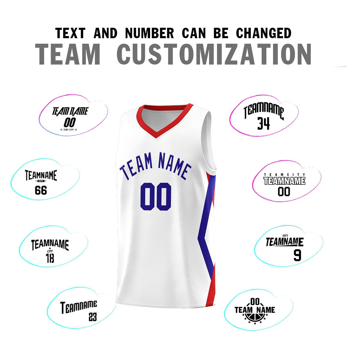 Custom White Side Rhombus Graffiti Pattern Kits Basketball Jersey|KXKSHOP