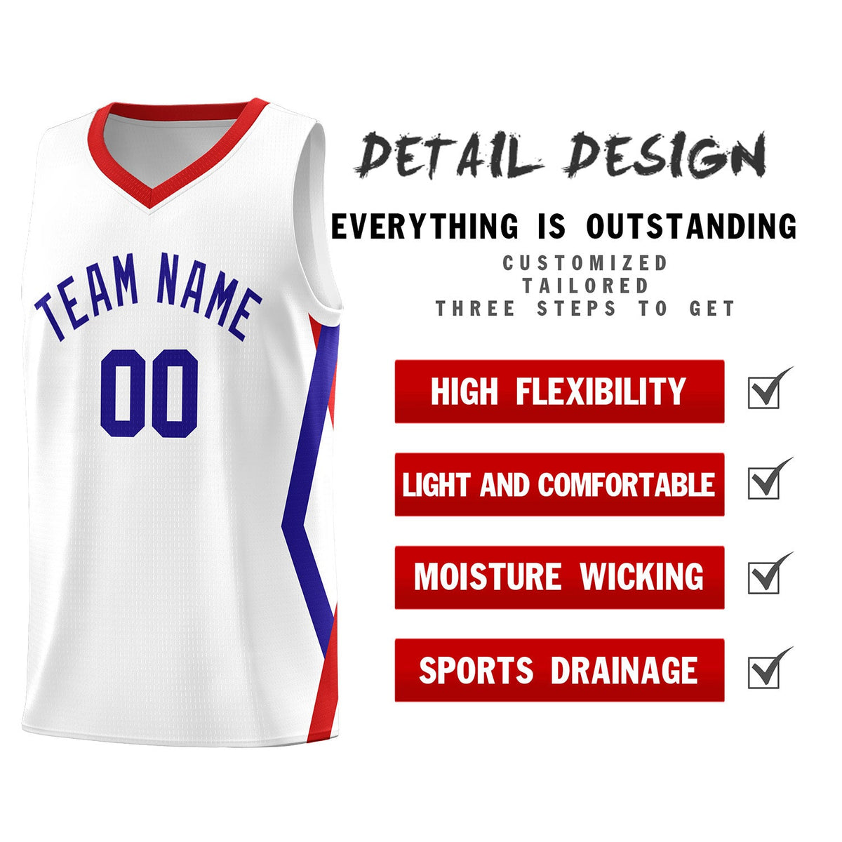 Custom White Side Rhombus Graffiti Pattern Kits Basketball Jersey|KXKSHOP