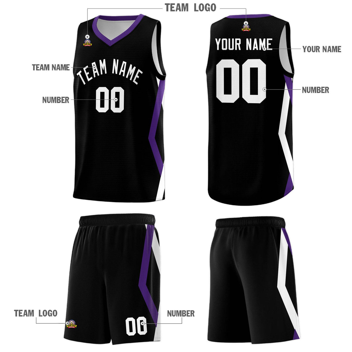 Custom Black Side Rhombus Graffiti Pattern Kits Basketball Jersey|KXKSHOP