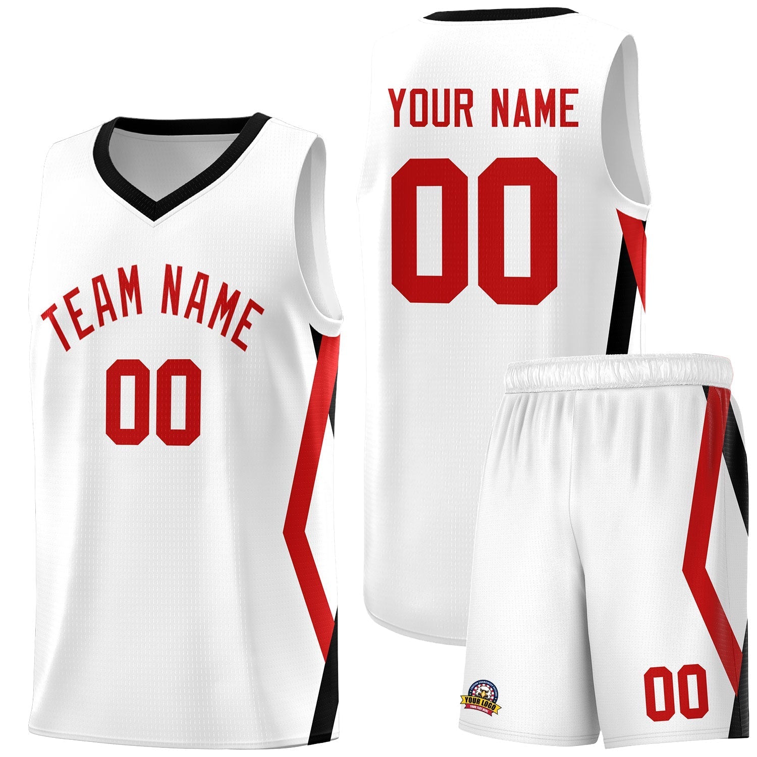 Custom White Side Rhombus Graffiti Pattern Kits Basketball Jersey|KXKSHOP