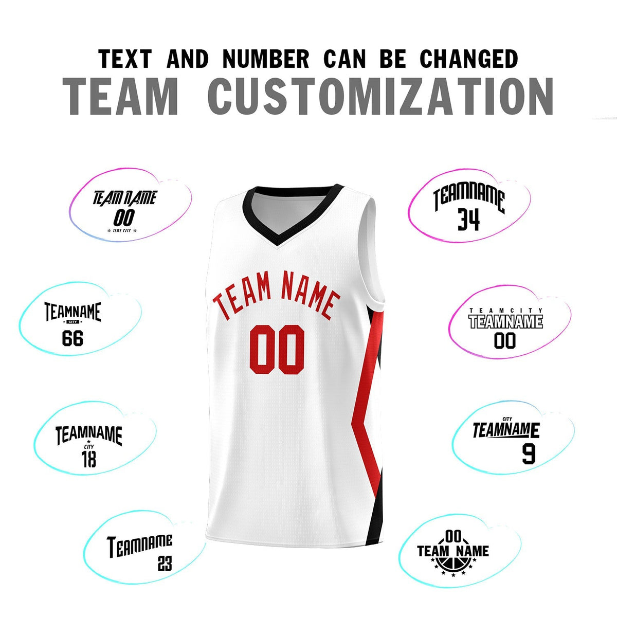 Custom White Side Rhombus Graffiti Pattern Kits Basketball Jersey|KXKSHOP