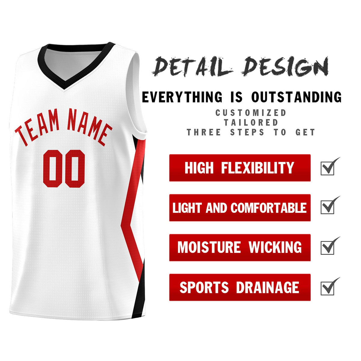 Custom White Side Rhombus Graffiti Pattern Kits Basketball Jersey|KXKSHOP